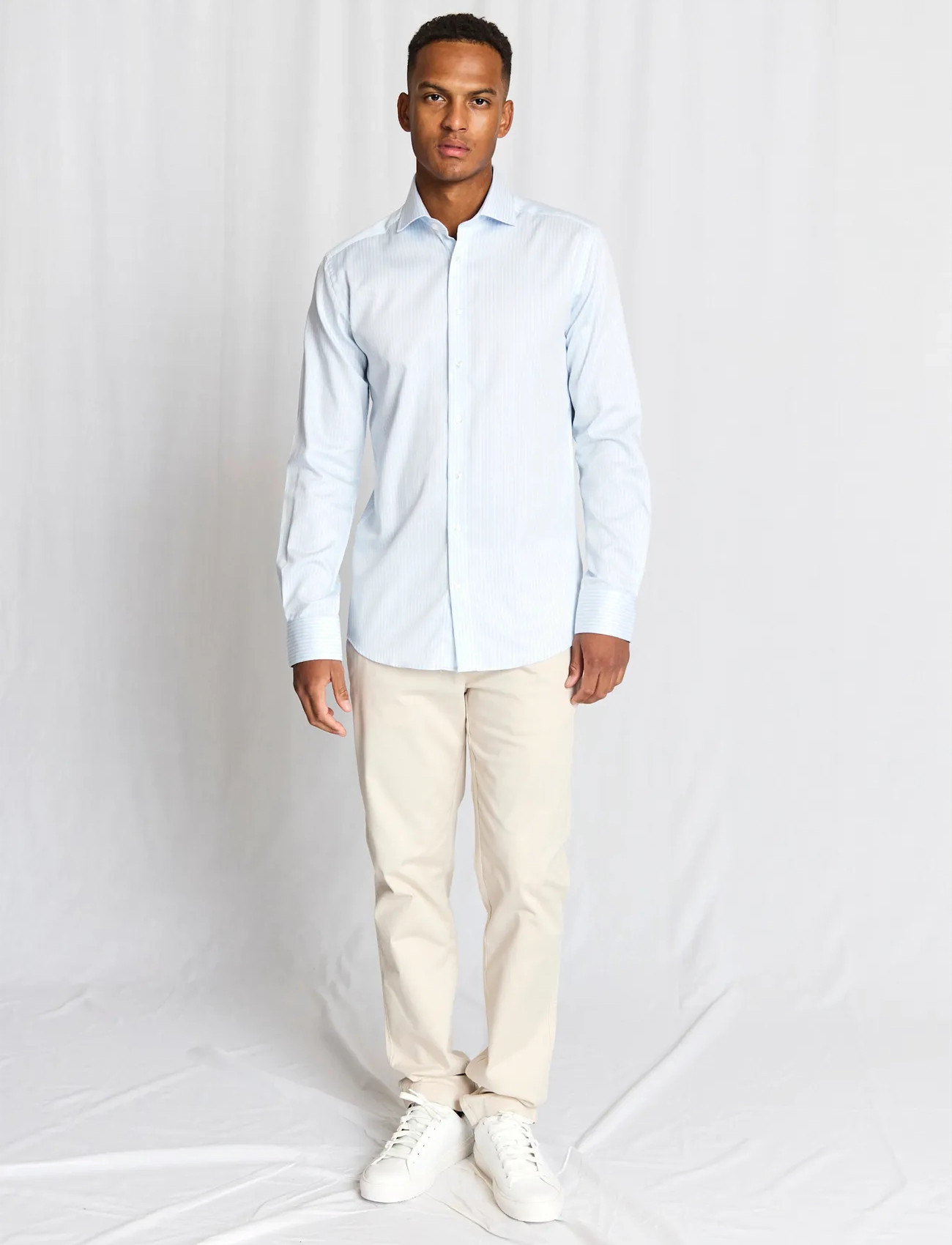 Bruun & Stengade Bs Bannour Modern Fit Shirt, 44, Blue, Skjorter > Business Shirts, Herre