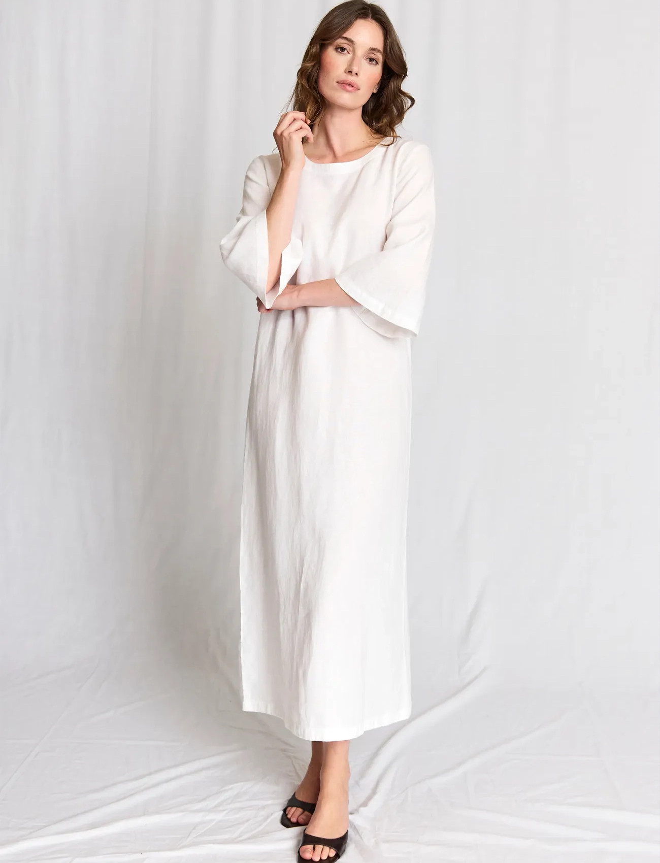 Bruun & Stengade Bs Kairah Regular Fit Dress, M, White, Kjoler > Maxikjole, Dame