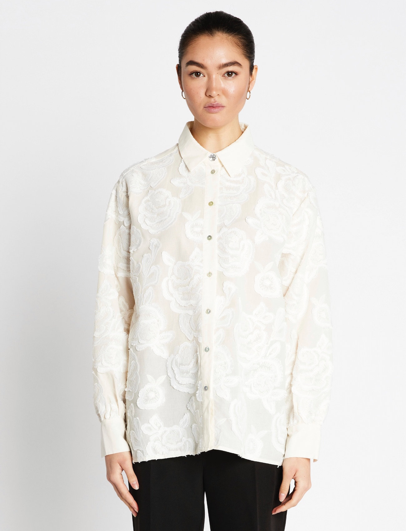 Bruuns Bazaar Calamusbbfelina Shirt, 38, Cream, Skjorter > Langærmede, Dame