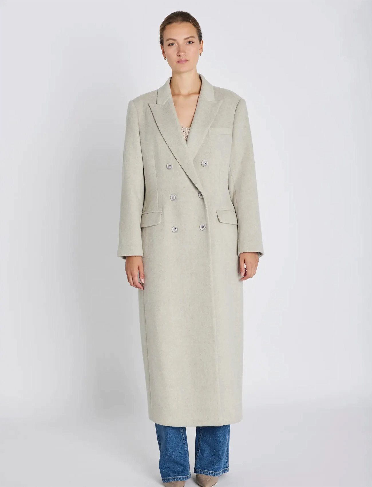 Bruuns Bazaar Fallopiabbabellas Coat, 42, Cream, Frakker > Uldfrakker, Dame
