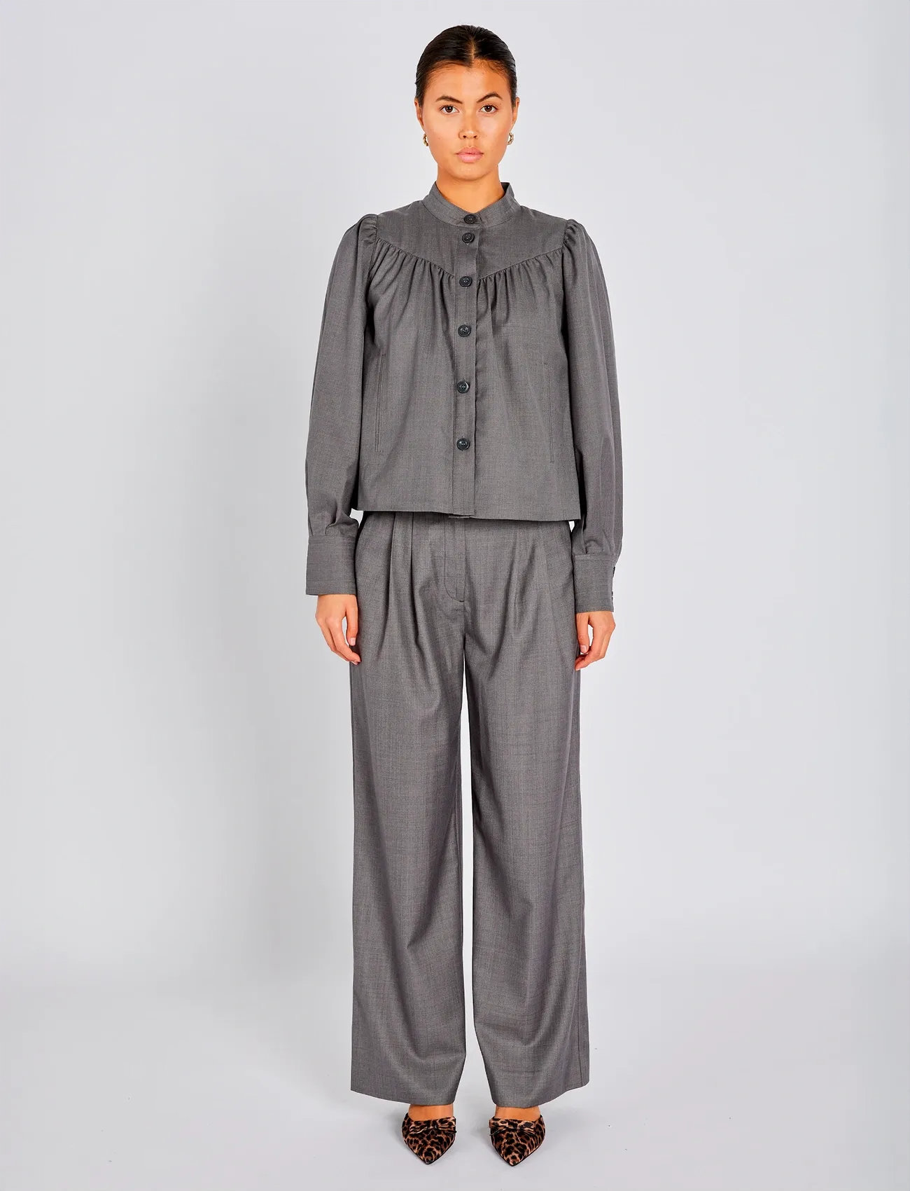Bruuns Bazaar Waterlilybbtindra Blazer, 36, Grey, Skjorter > Langærmede, Dame