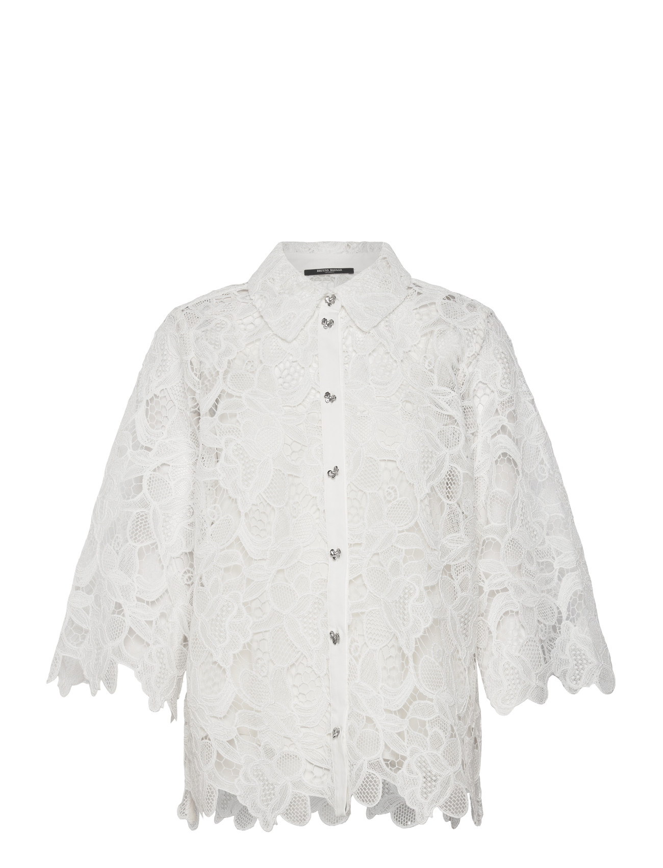 Bruuns Bazaar Geonomabbfay Shirt, 44, White, Skjorter > Kortærmede, Dame