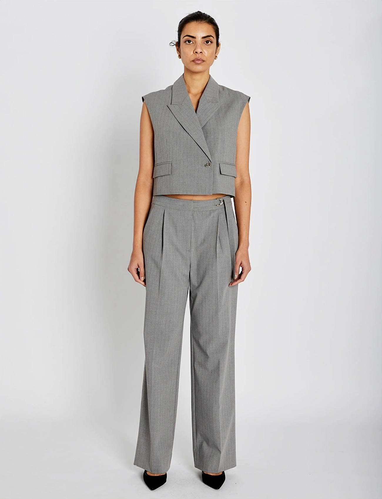 Bruuns Bazaar Lataniabbbenisa Pants, 38, Grey, Bukser > Brede Ben, Dame