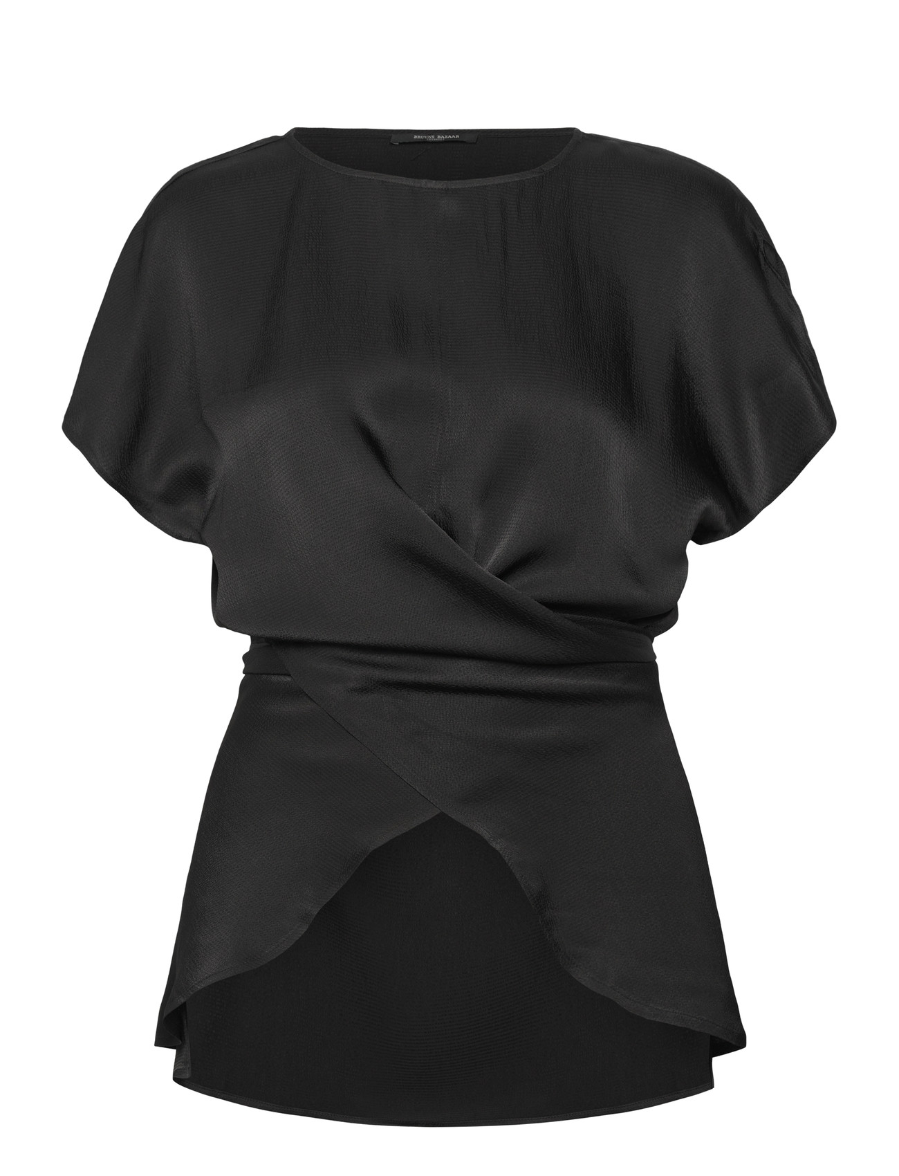 Bruuns Bazaar Acarabbvelma Blouse, 34, Black, Bluser > Kortærmede, Dame
