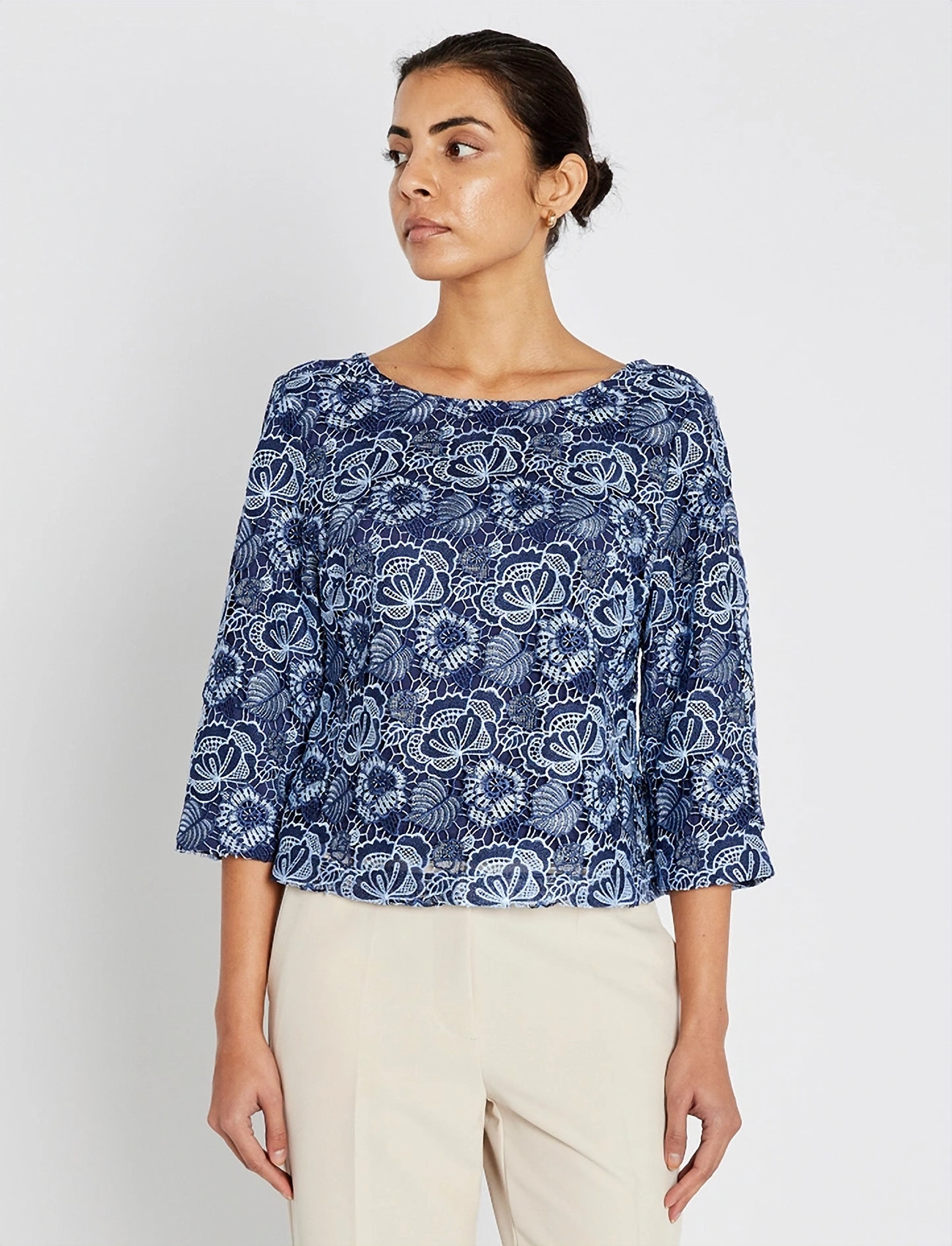 Bruuns Bazaar Mauritiabbignara Blouse, 36, Navy, Bluser > Langærmede, Dame