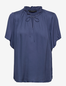 Bauma Katina blouse - blouses met korte mouwen - blue indigo