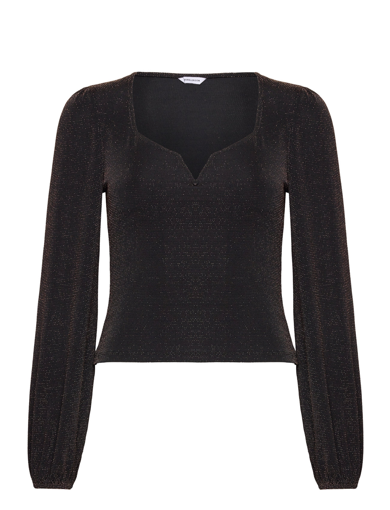 Rudina Sparkling Puff Sleeve Top Black Bubbleroom