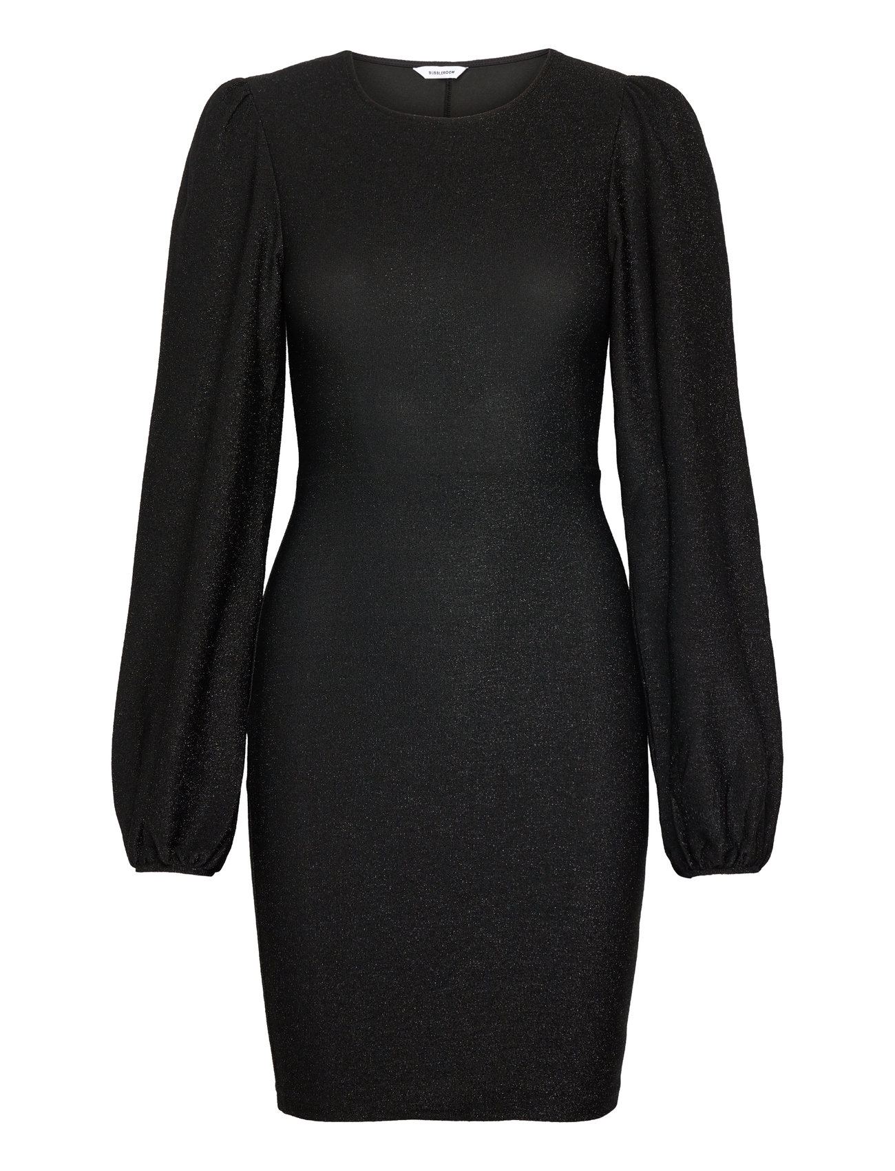Puff Sleeve Sparkling Dress Black Bubbleroom
