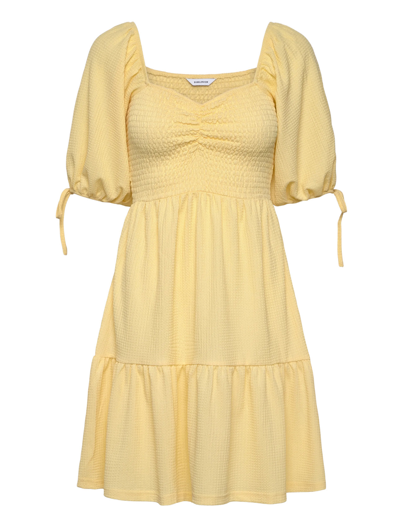 Smock Short Dress Kort Kjole Yellow Bubbleroom