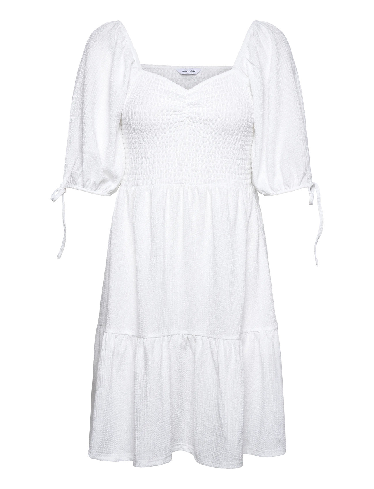 Smock Short Dress Kort Kjole White Bubbleroom
