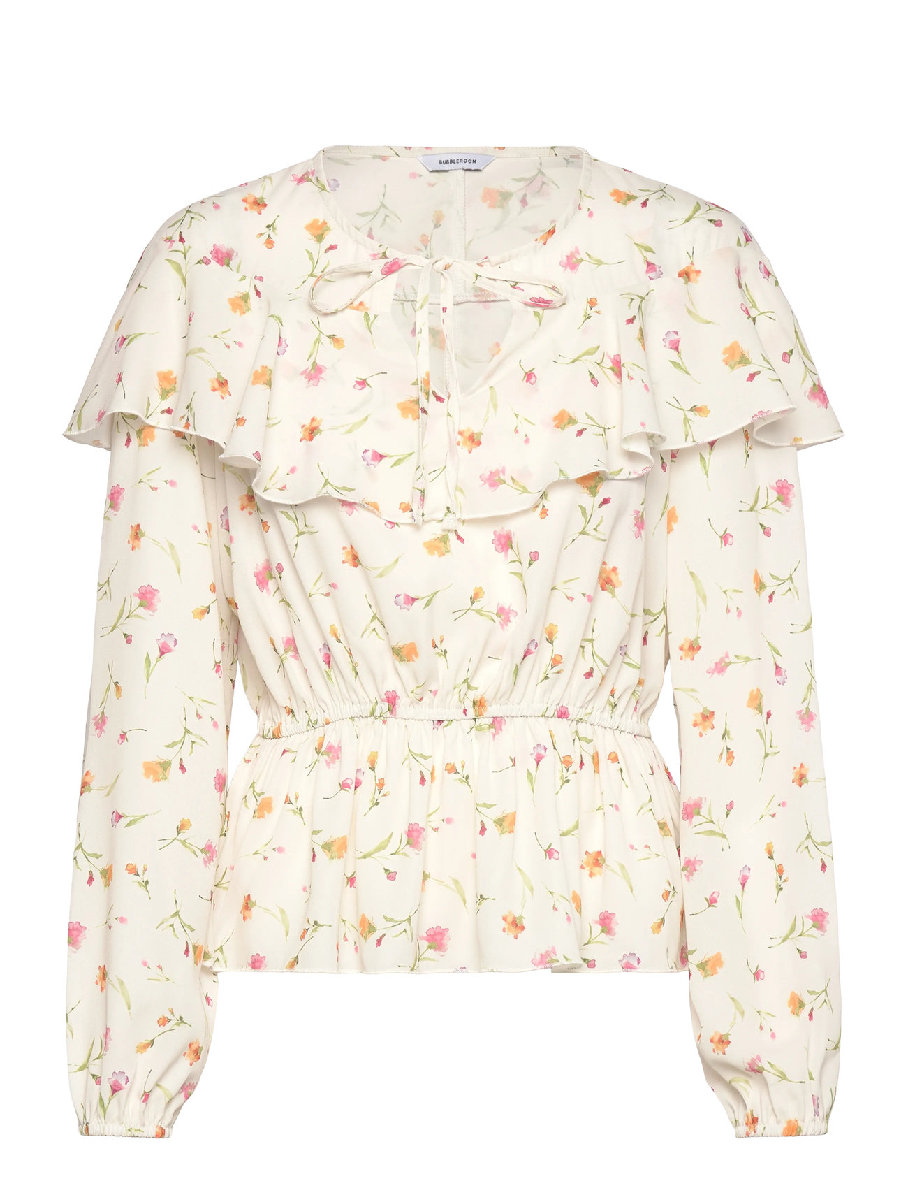Bubbleroom Flounce Blouse, M, Cream, Bluser > Langærmede, Dame