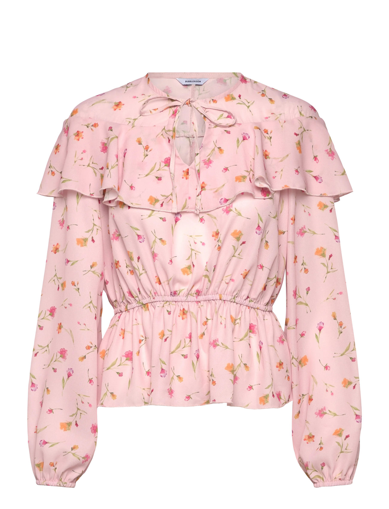 BUBBLEROOM Flounce Bluse Pink - S - Damen