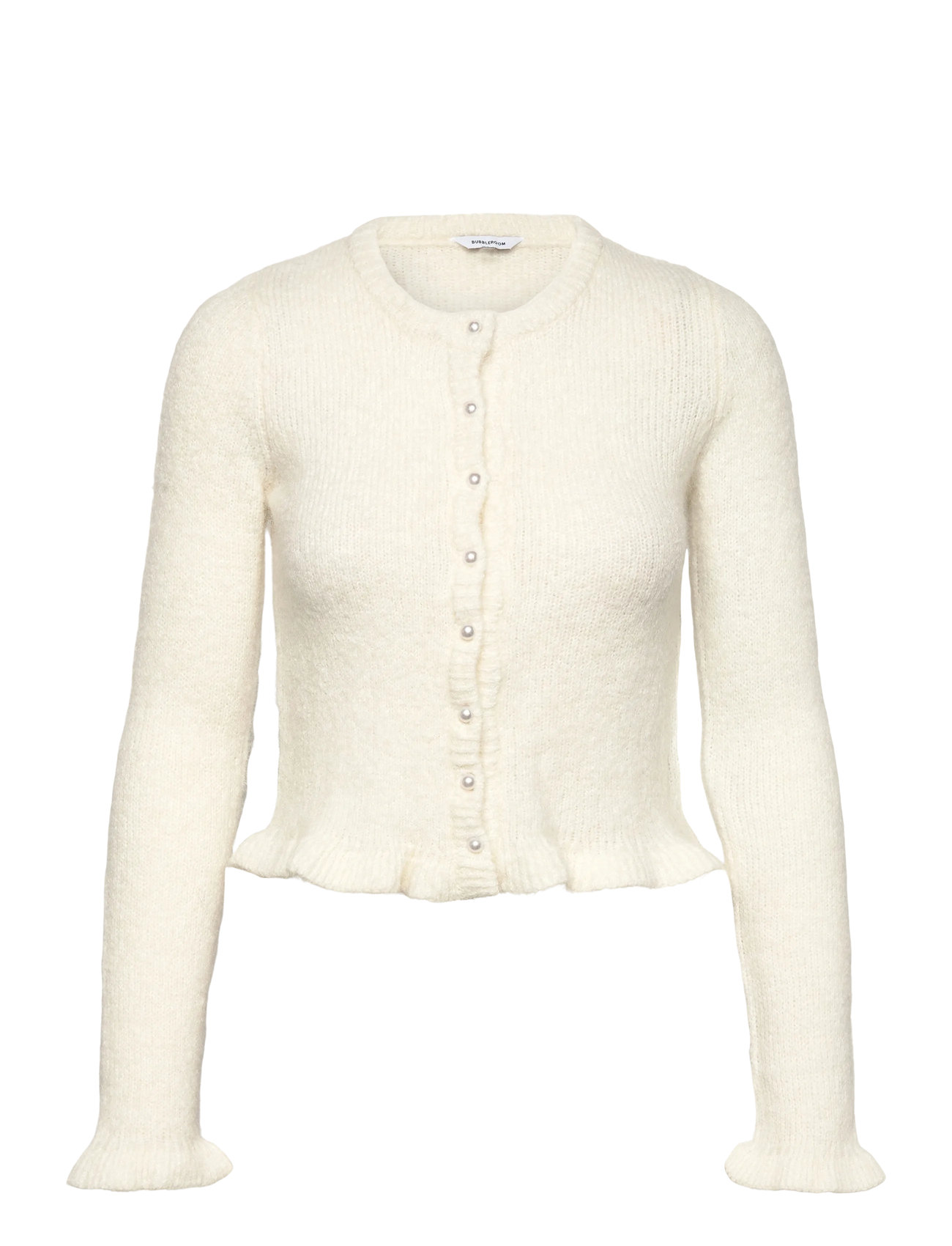 BUBBLEROOM Strick Frill Cardigan Cream - L - Damen