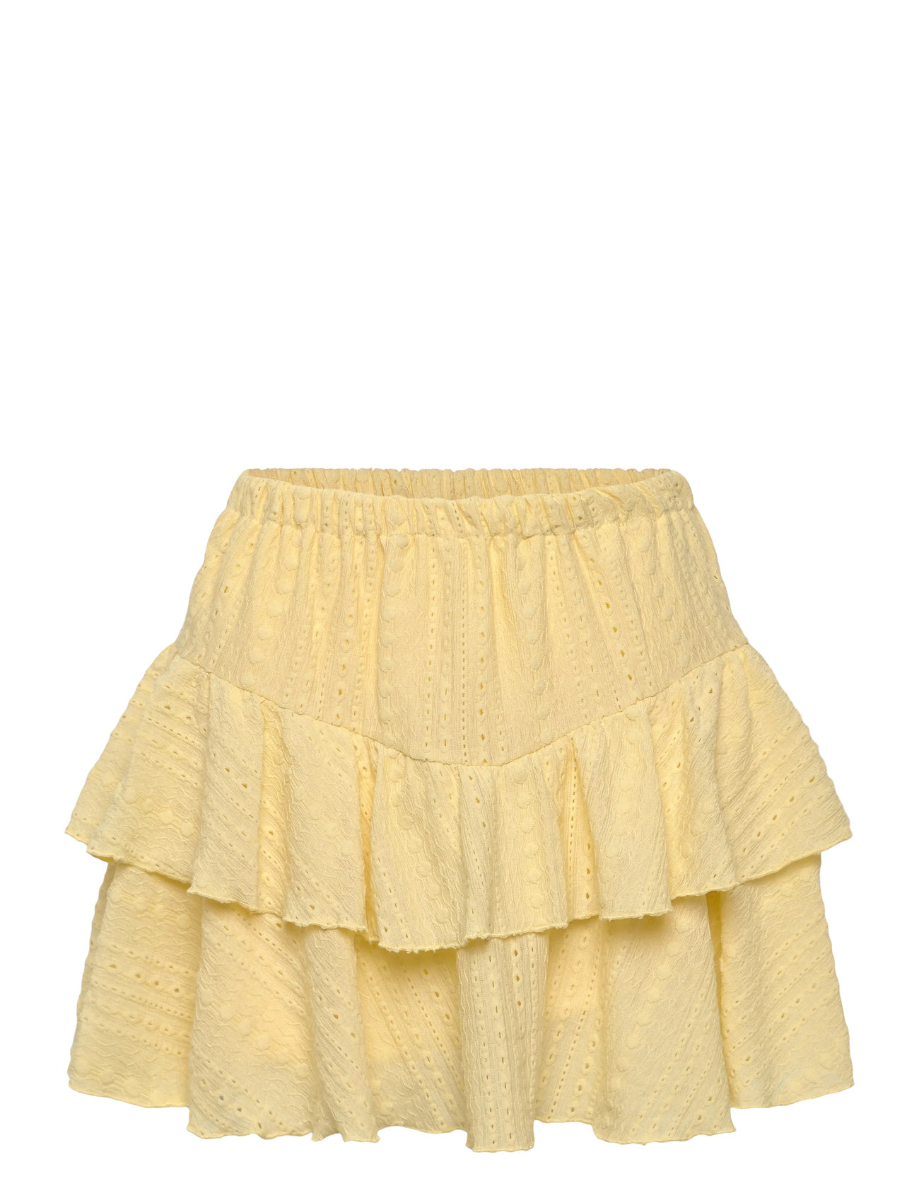Broderie Anglaise Frill Skirt Skirts Short Skirts Yellow Bubbleroom