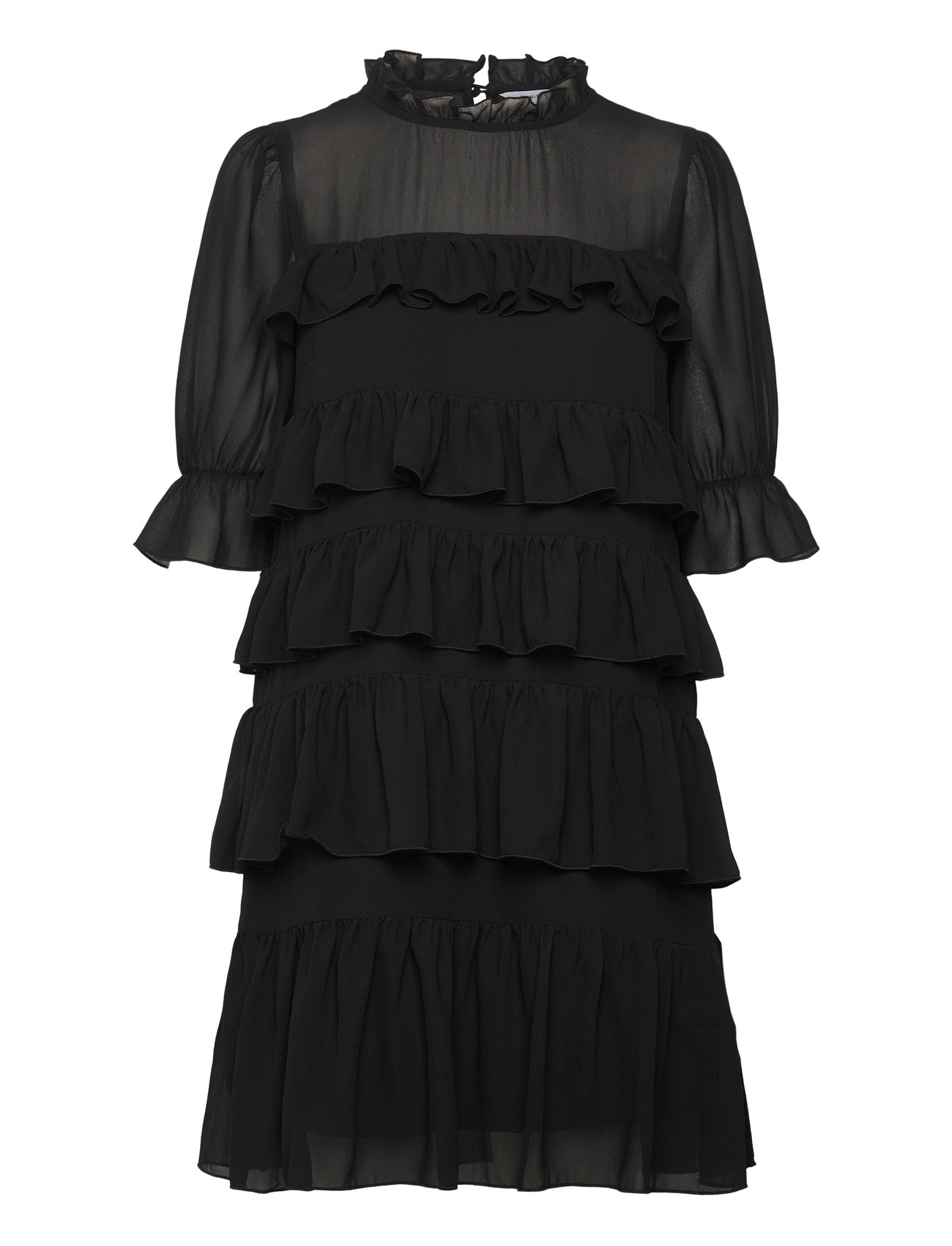BUBBLEROOM Frill Kurz Kleid Schwarz - S - Damen