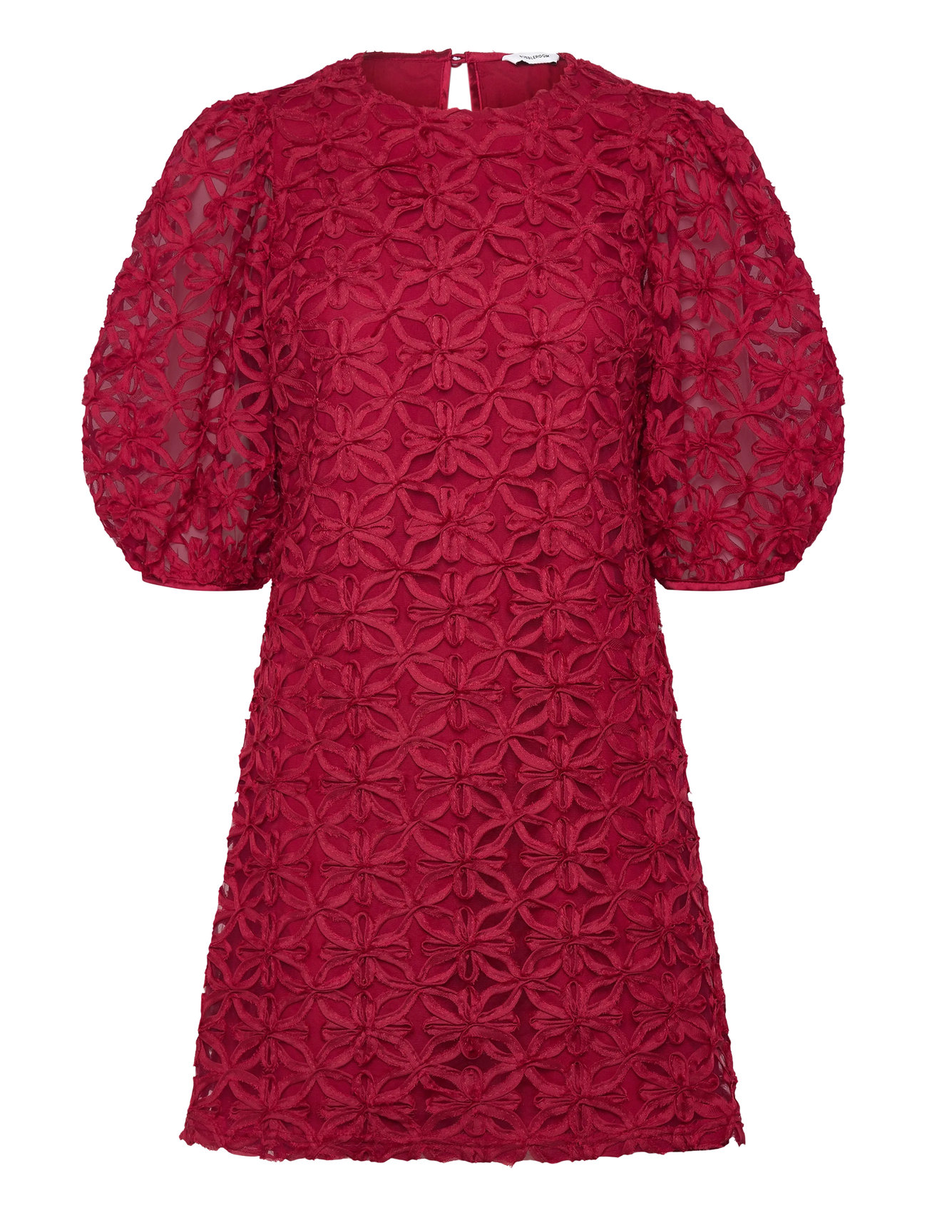 BUBBLEROOM 3D Flower Puff Sleeve Kleid Rot - S - Damen
