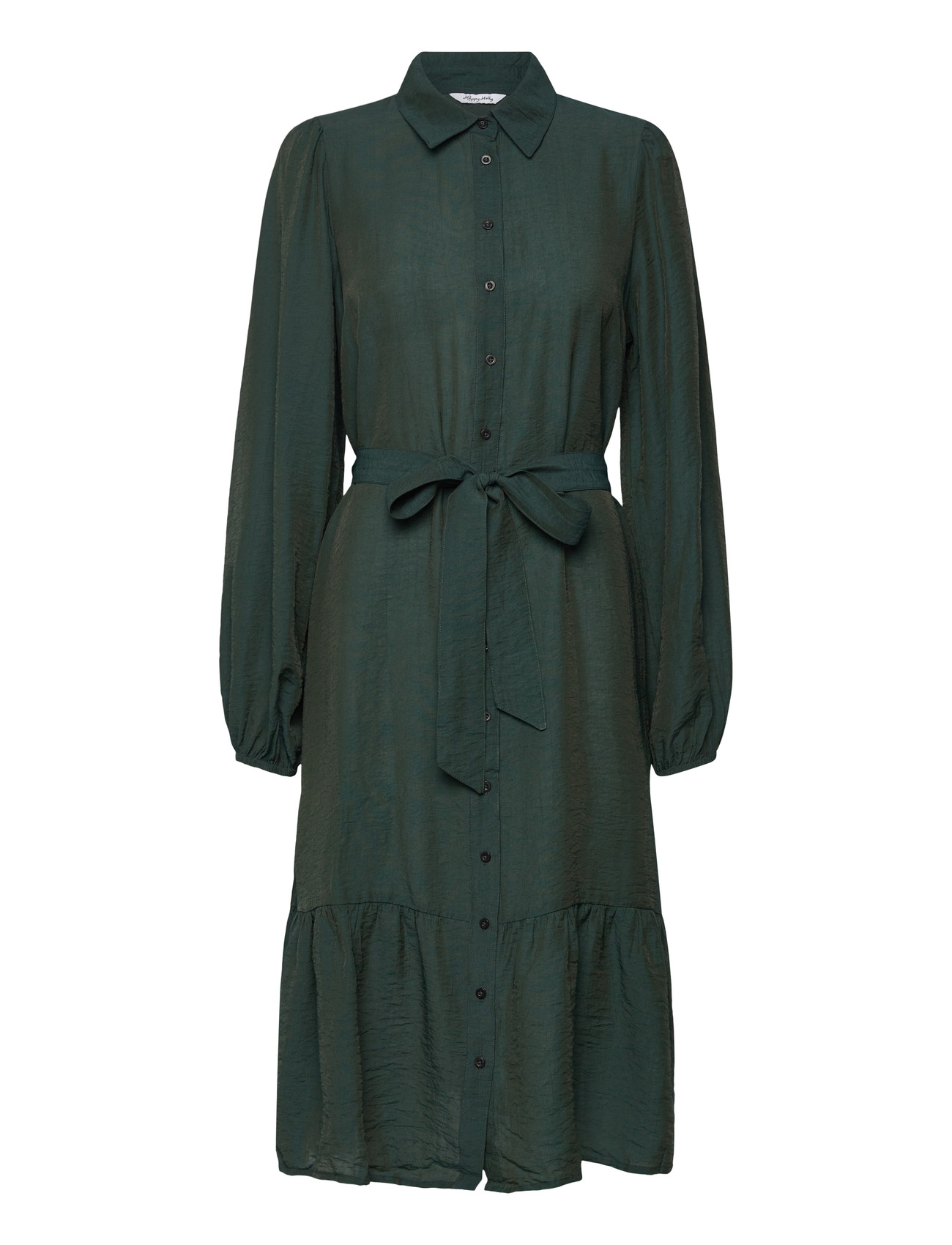 BUBBLEROOM Midi Shirt Kleid Grün - 32-34 - Damen