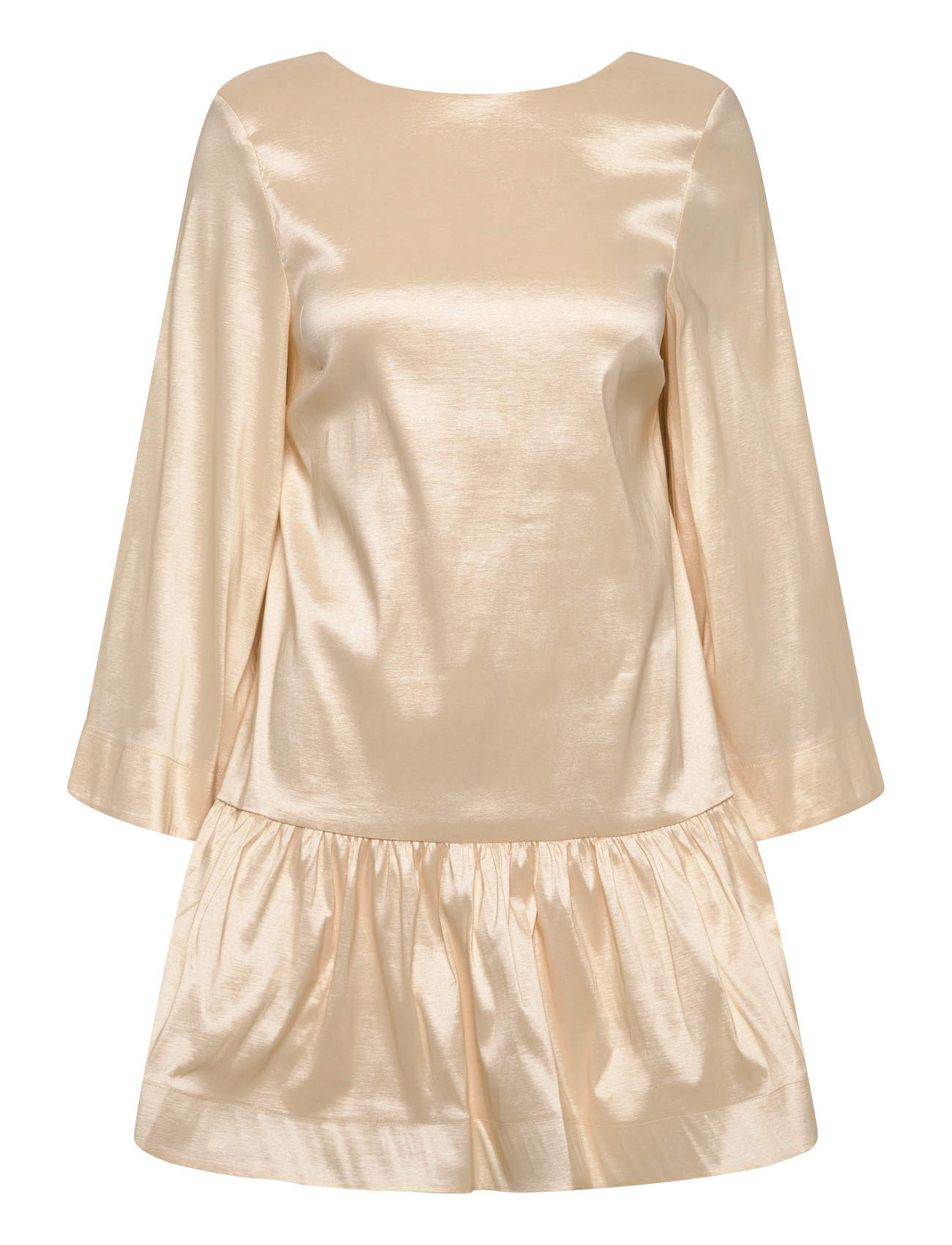 BUBBLEROOM Bow Back Shift Kleid Cream - S - Damen
