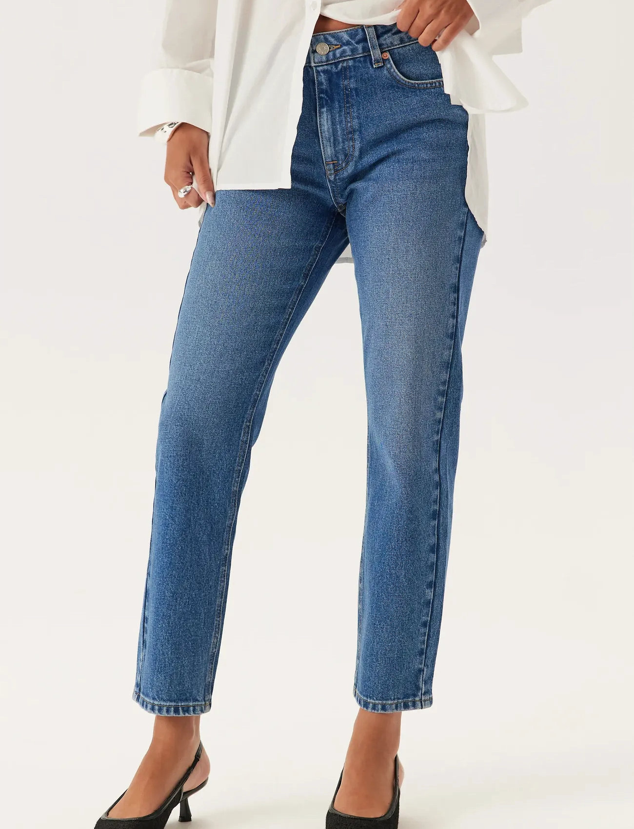 Bubbleroom Slim Ankle Jeans, 36, Blue, Jeans > Smalle, Dame