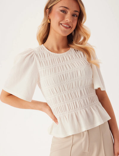 Butterfly Sleeve Smock Top Offwhite