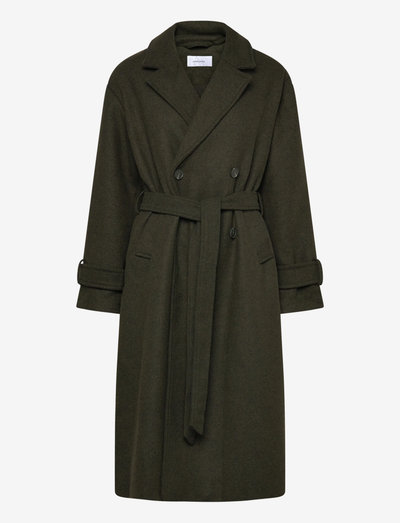 Belted Wool Blen Coat