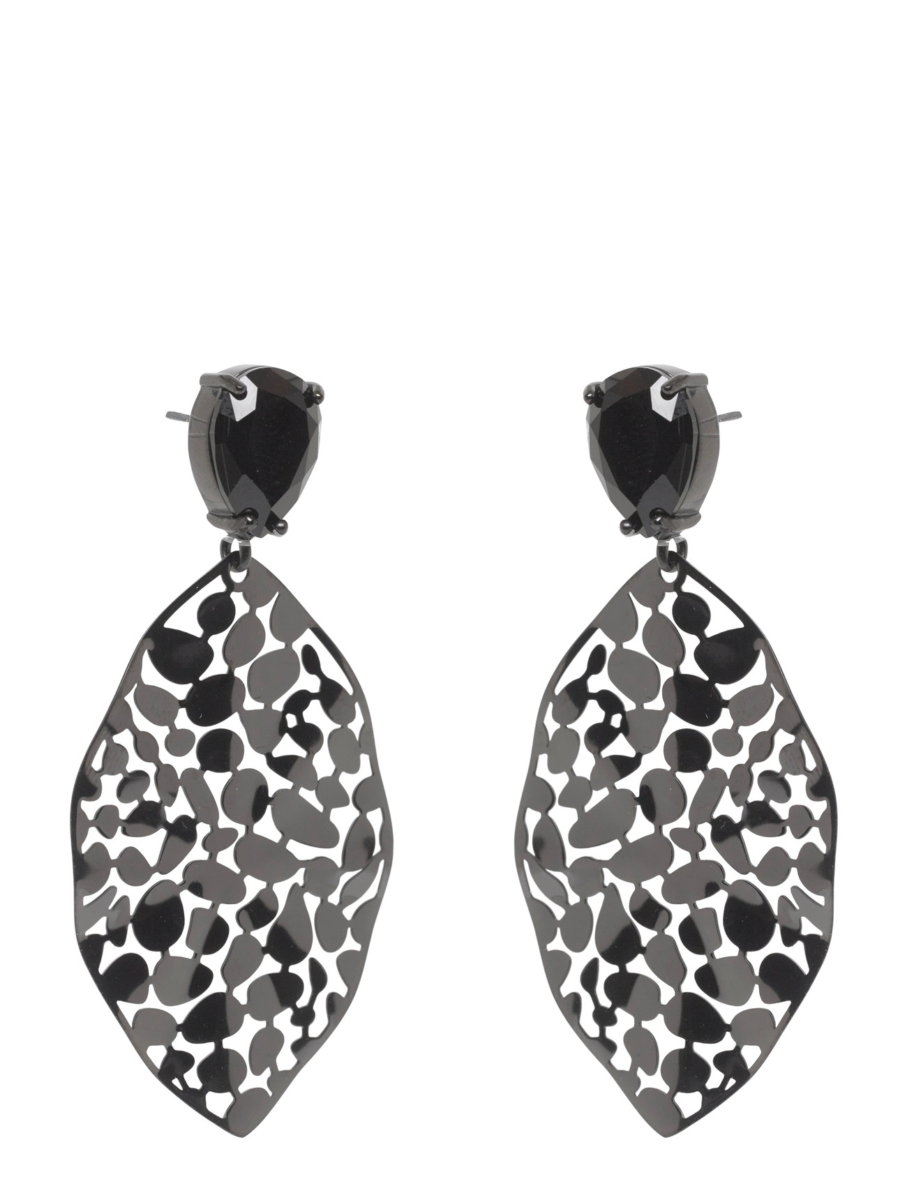 BUD TO ROSE Leaf Crystal Ohrring Schwarz/Schwarz Schwarz - One Size - Damen