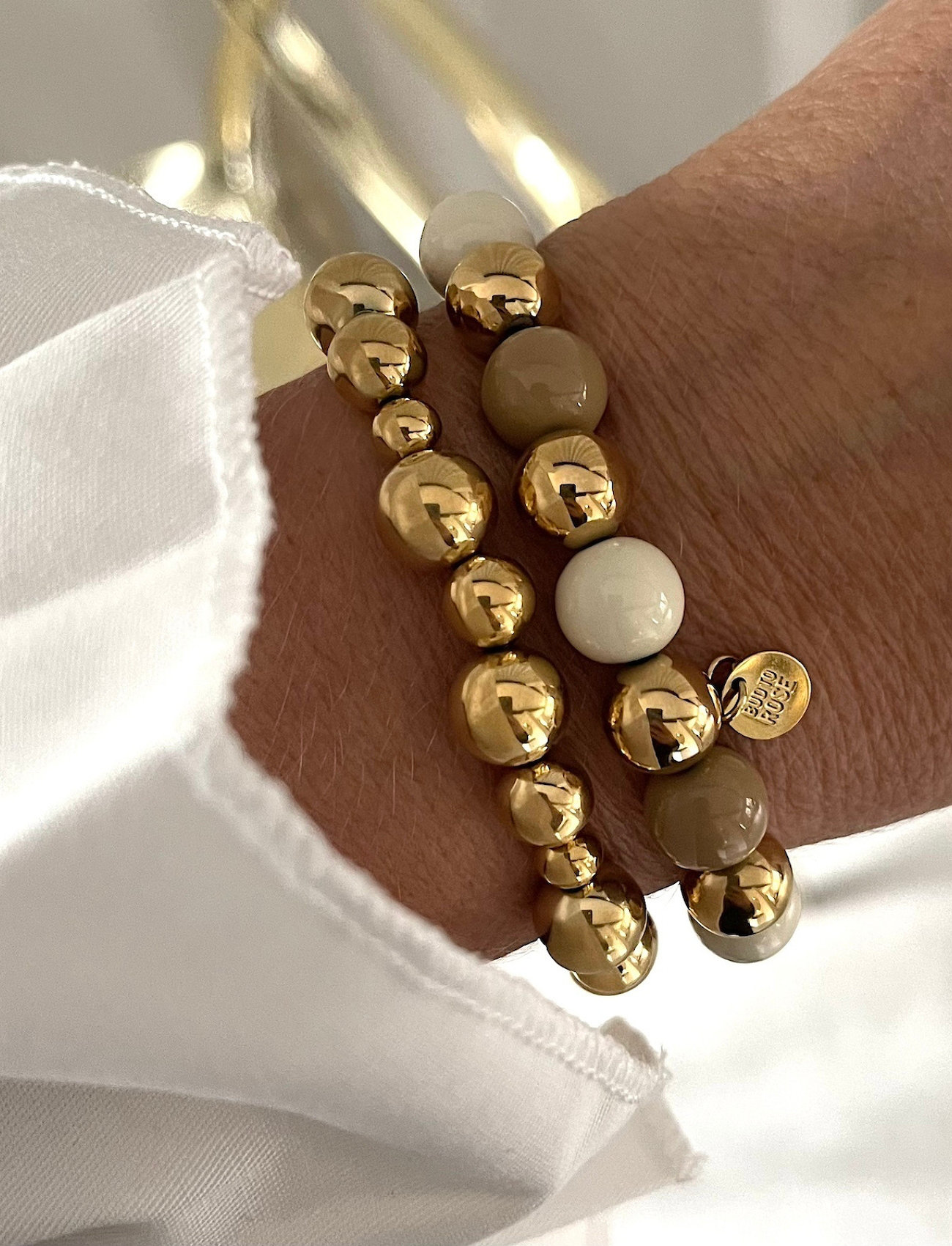 Bud to rose Brea Elastic Bracelet, One Size, Gold, Armbånd > Kædearmbånd, Dame