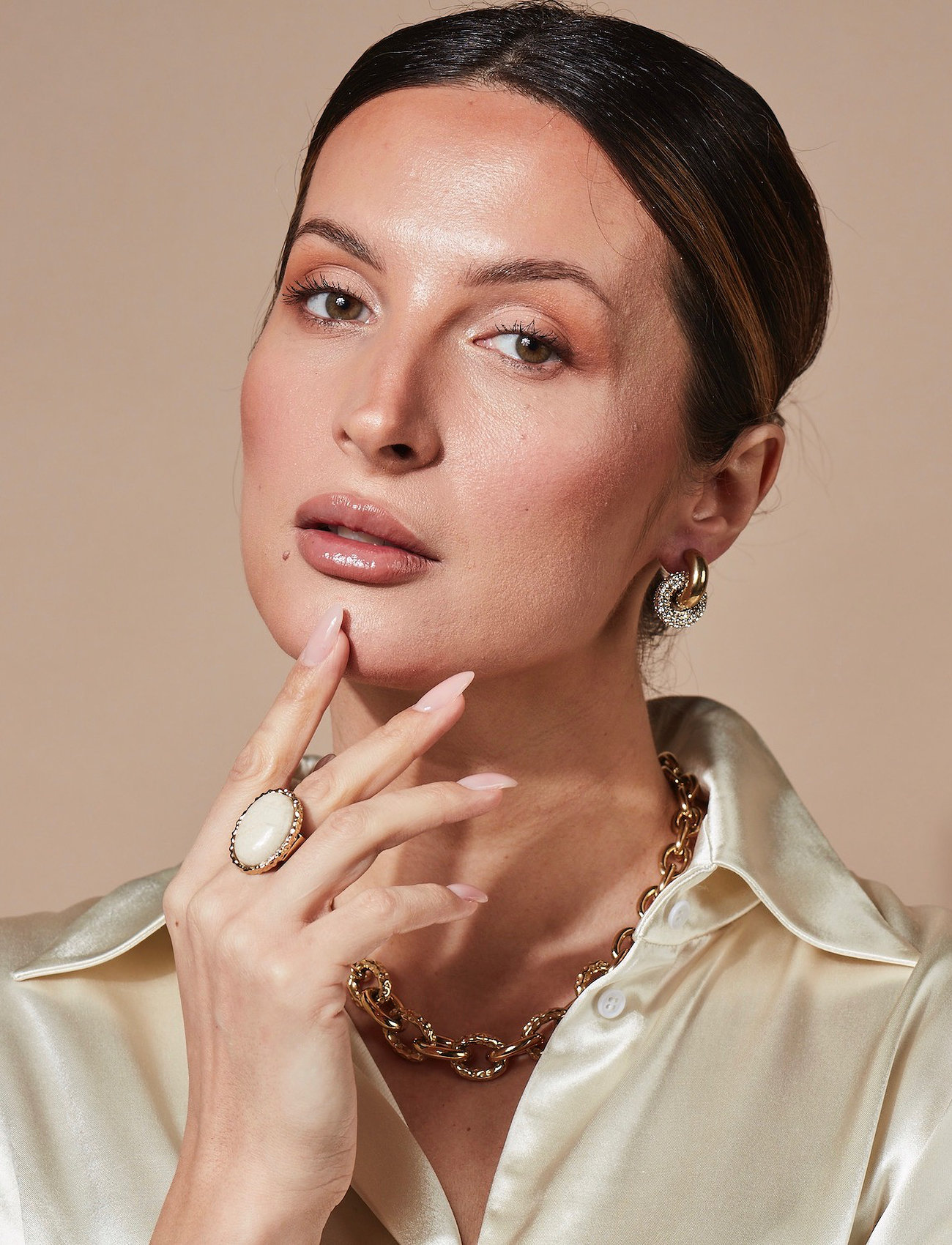 Bud to rose Ridge Mix Chunky Necklace Silver, One Size, Gold, Halskæder > Kædehalskæder, Dame
