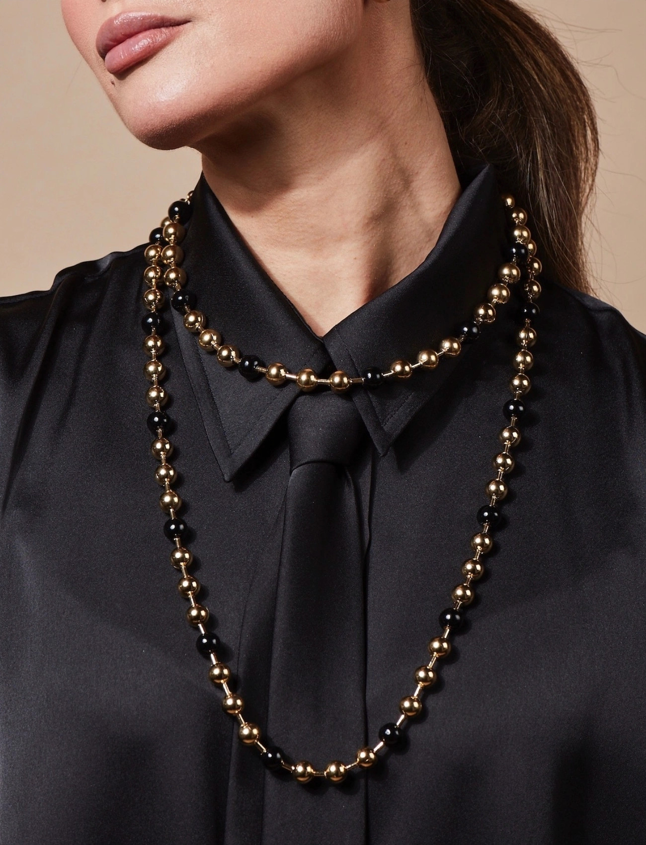 Bud to rose Eclipse Short Necklace Black/Gold, One Size, Gold, Halskæder > Statement-Halskæder, Dame