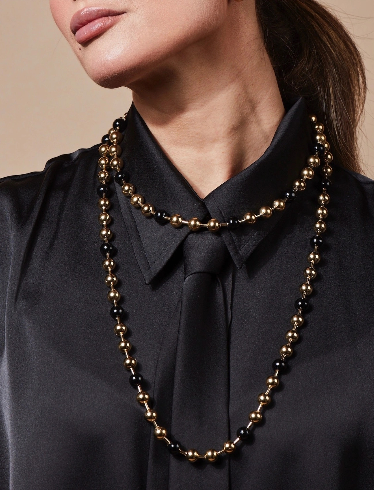 Bud to rose Eclipse Long Necklace Ivory/Gold, One Size, Gold, Halskæder > Statement-Halskæder, Dame