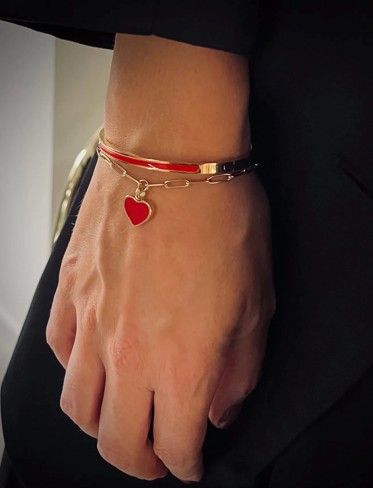 Bud to rose Minnie 4Mm Bracelet Red/Gold, One Size, Gold, Armbånd > Armringe, Dame
