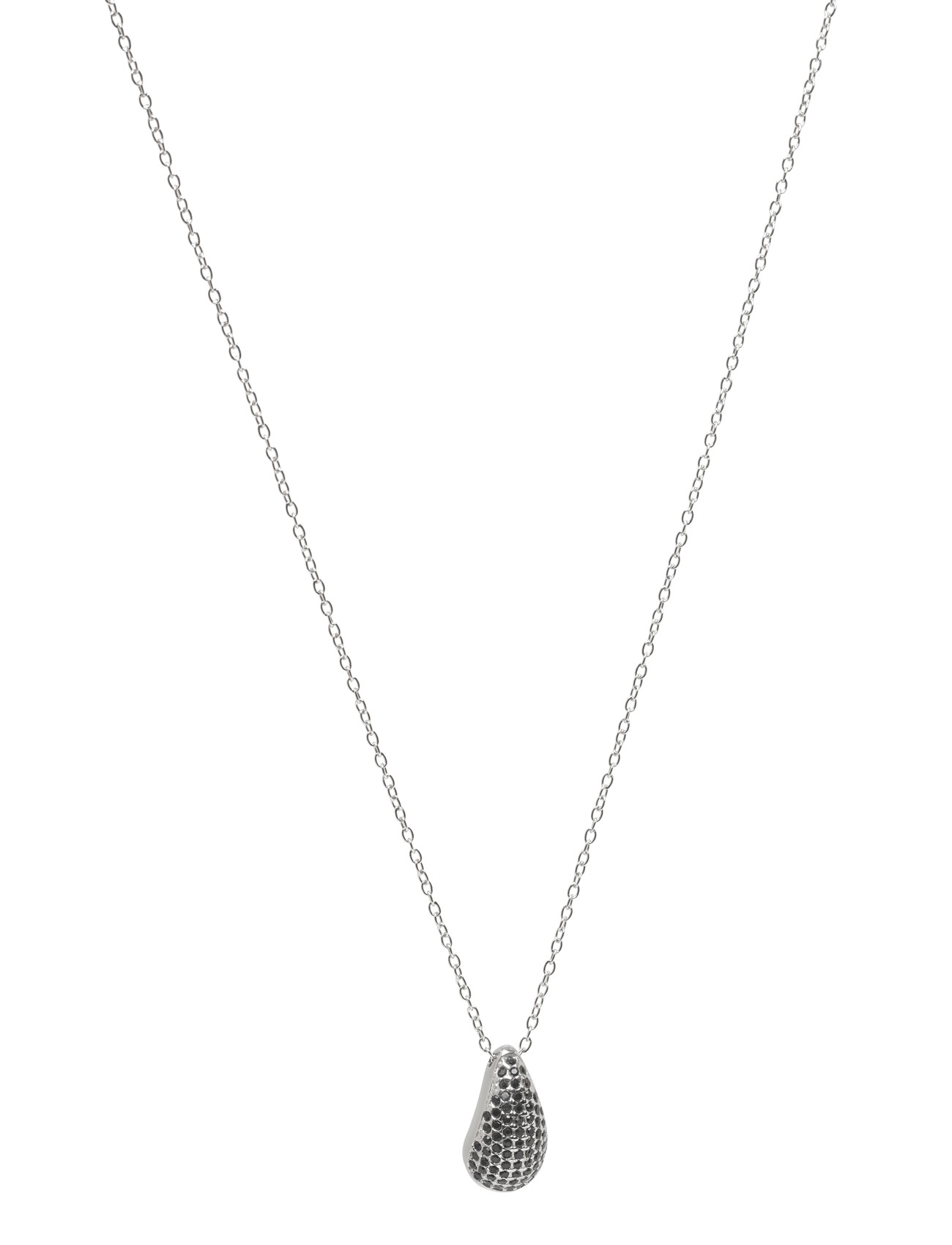 Bud to rose Drop Crystal Necklace Black/Silver, One Size, Silver, Halskæder > Smukke Halskæder, Dame