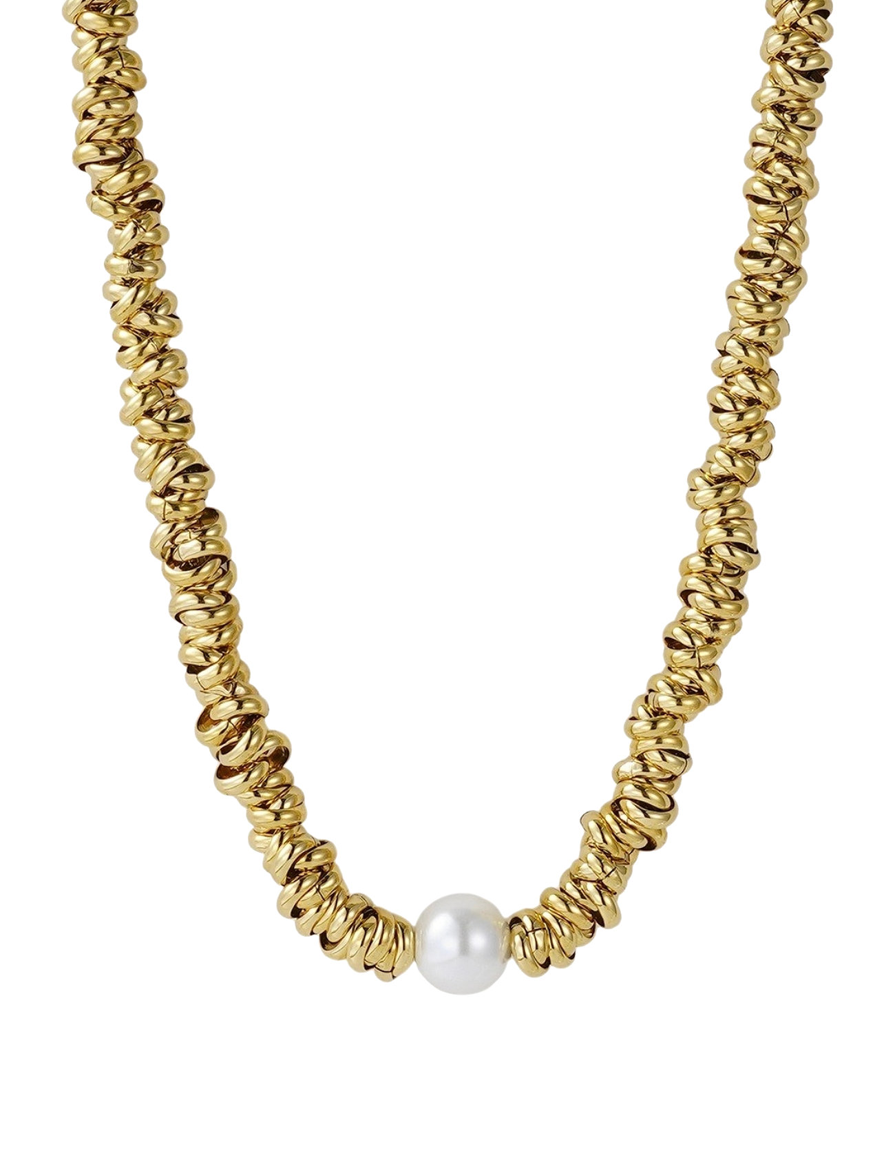 Bud To Rose Velvet Pearl Necklace Gold Guld