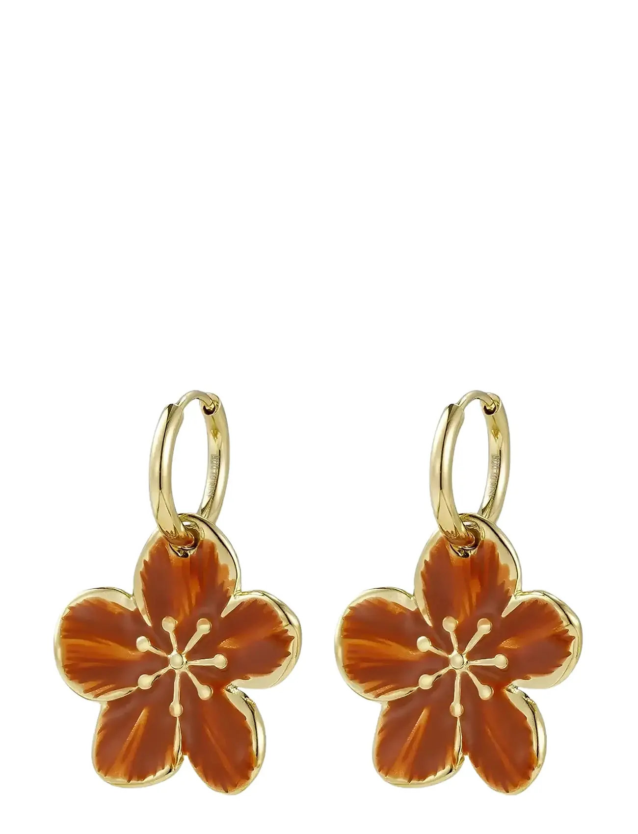 BUD TO ROSE Calista Enamel Ohrring Braun/Gold Gold - One Size - Damen