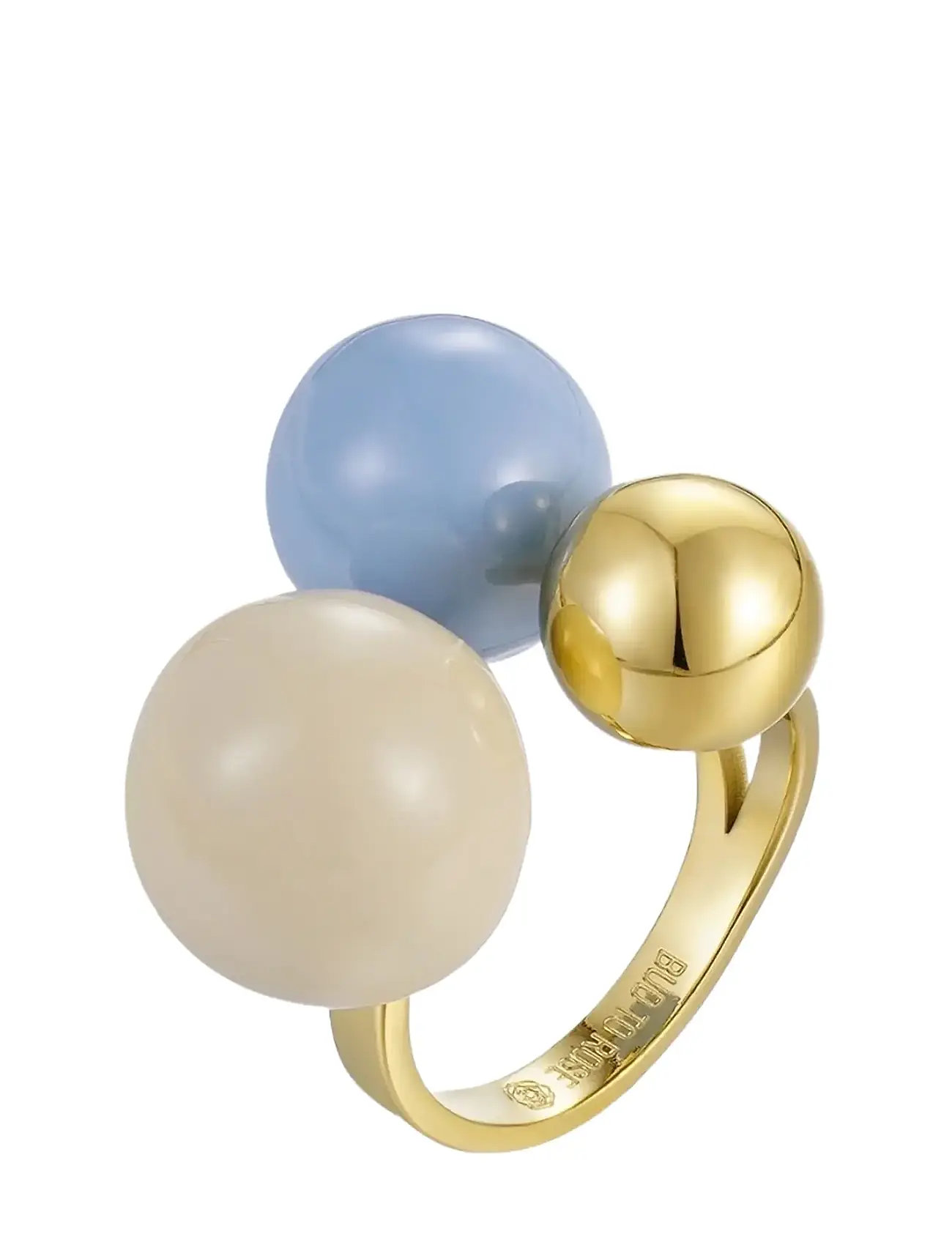 BUD TO ROSE Brea Enamel Large Ring Lt.Blau/Gold Gold - One Size - Damen