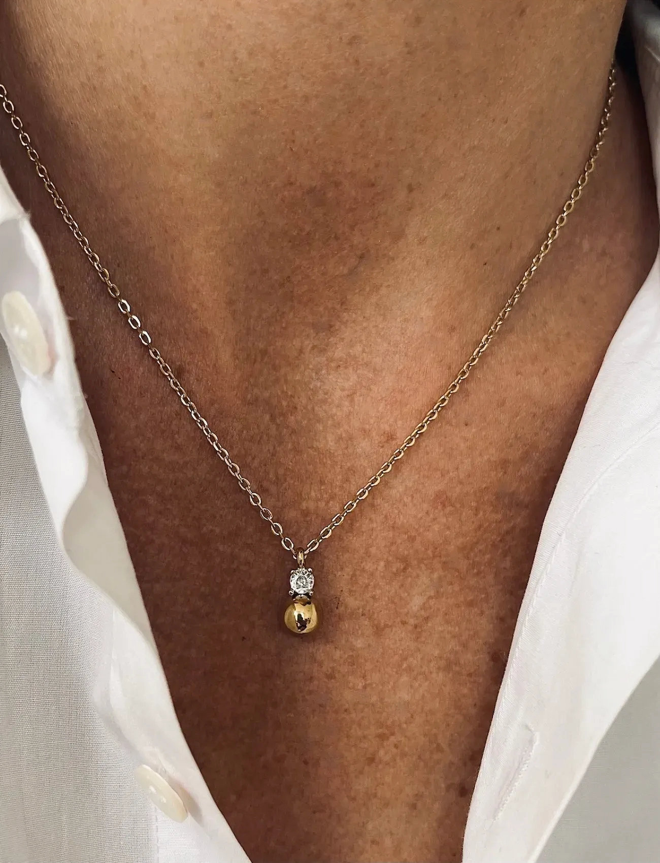 Bud to rose Stella Bead Necklace Silver, One Size, Gold, Halskæder > Smukke Halskæder, Dame