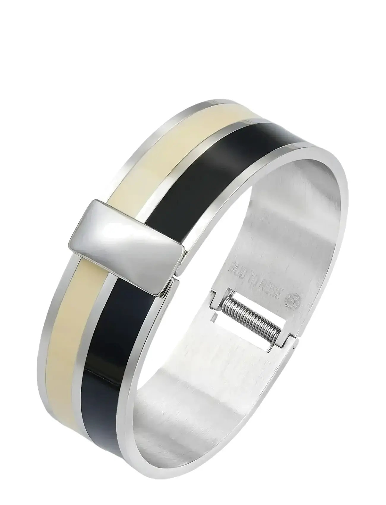 BUD TO ROSE Studio Enamel Armband Ivory/Schwarz/Silber Silber - One Size - Damen