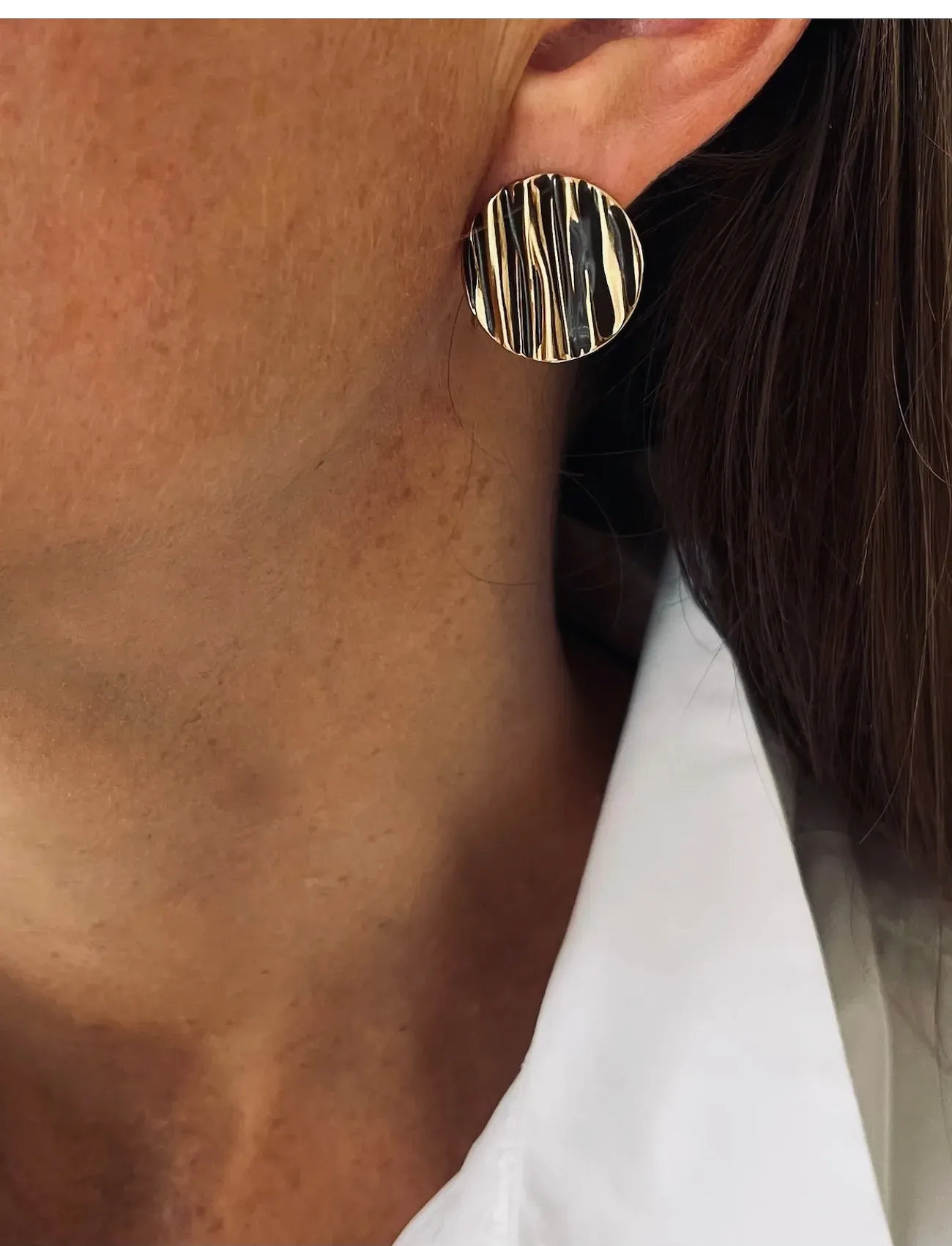 Bud to rose Blake Earring Black/Gold, One Size, Gold, Øreringe > Ørestikker, Dame