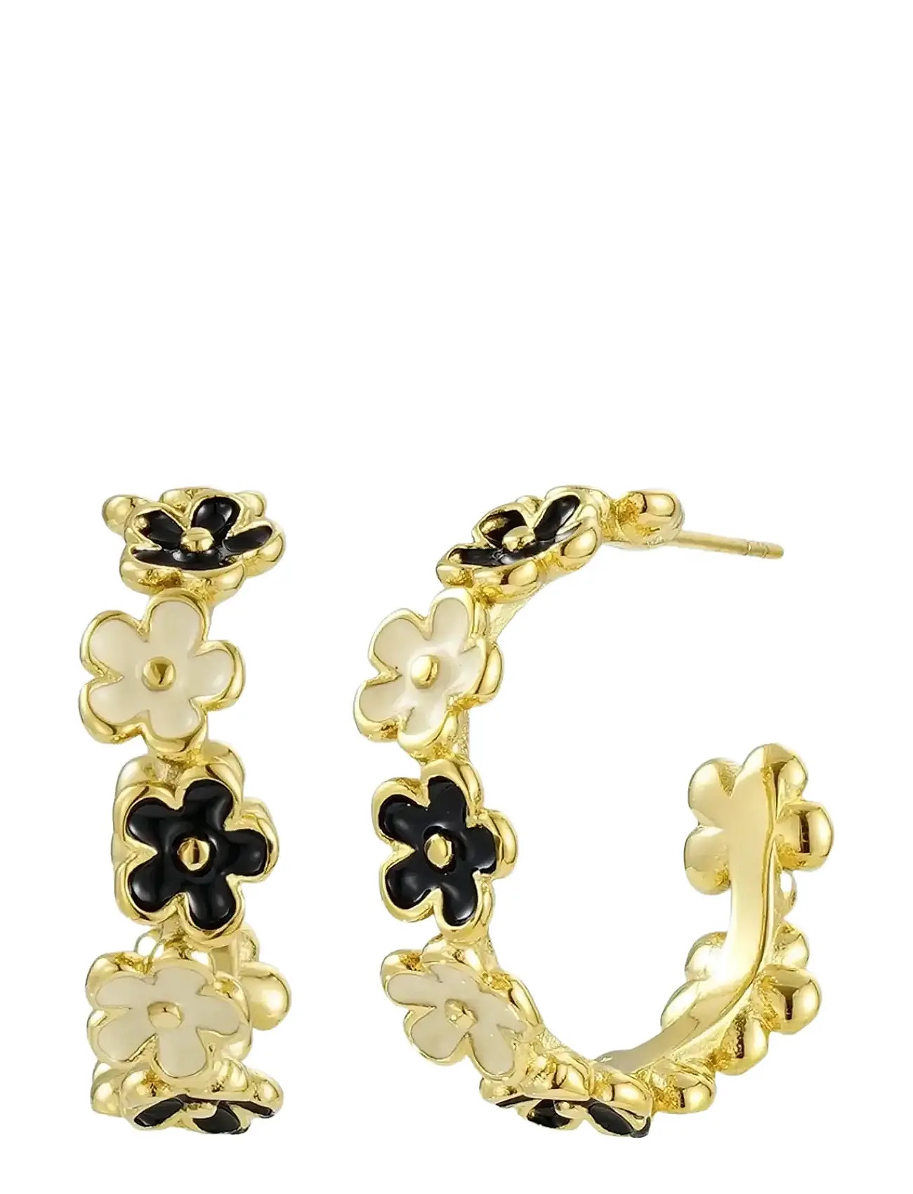 BUD TO ROSE Calista Hoop Ivory/Schwarz/Gold Gold - One Size - Damen