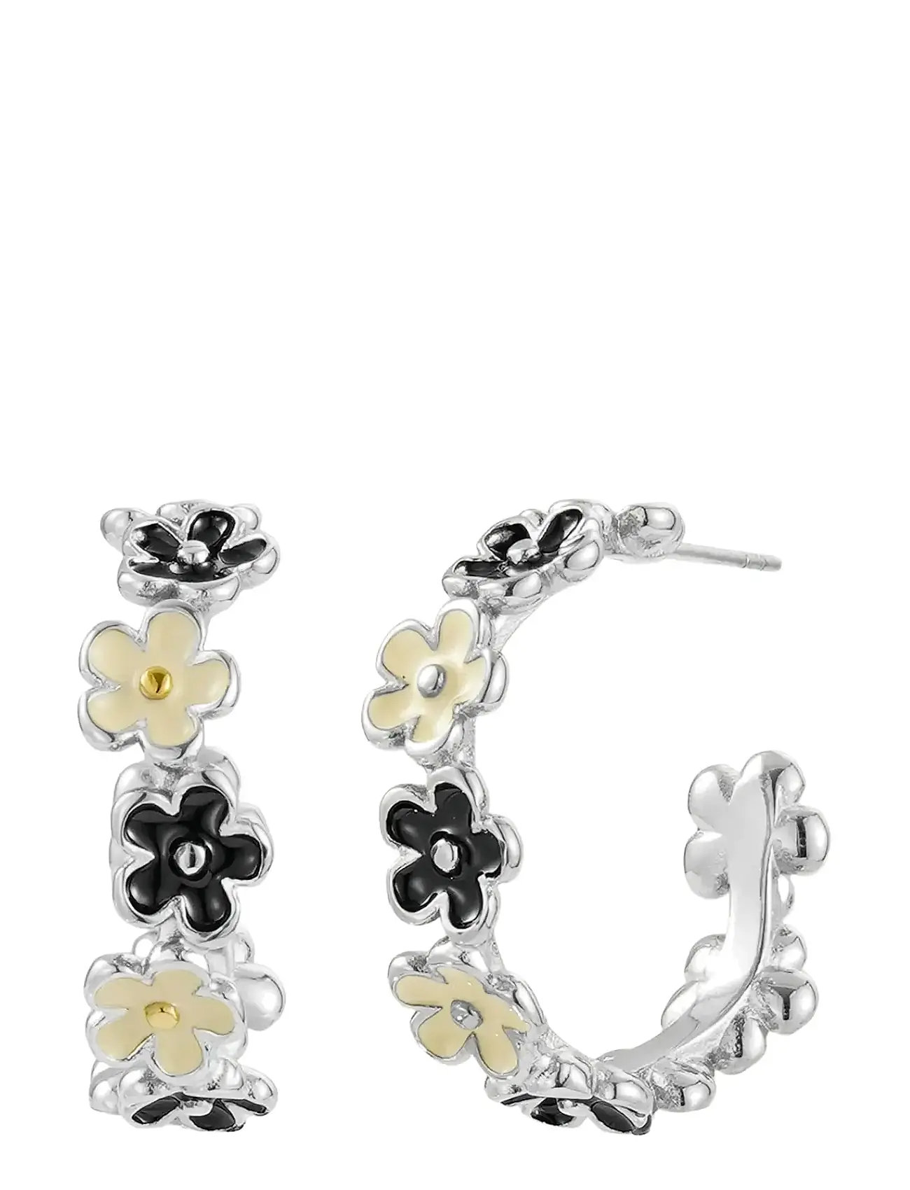 BUD TO ROSE Calista Hoop Ivory/Schwarz/Gold Silber - One Size - Damen