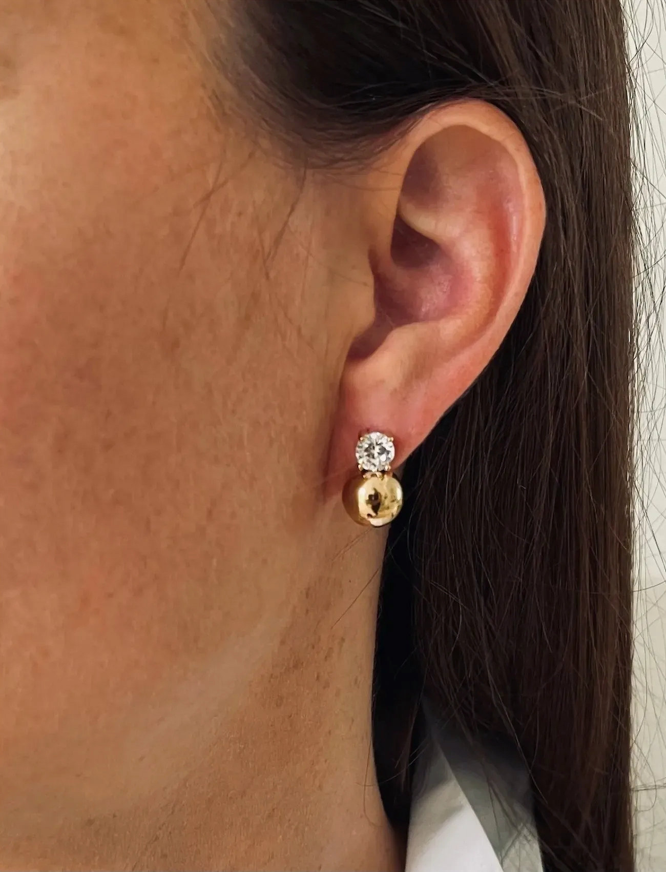 Bud to rose Stella Bead Earring Gold, One Size, Gold, Øreringe > Ørestikker, Dame