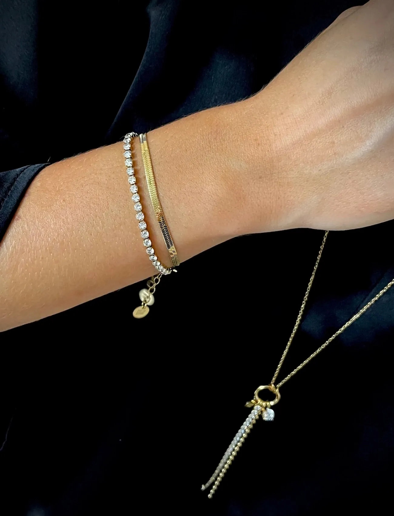 Bud to rose Ice Tennisbracelet 3Mm Gold, One Size, Gold, Armbånd > Kædearmbånd, Dame