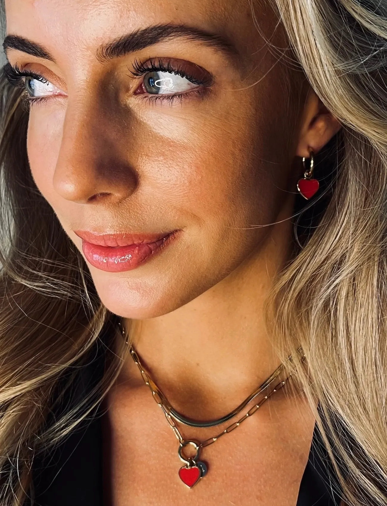 Bud to rose Noble Heart Necklace Black/Gold, One Size, Gold, Halskæder > Smukke Halskæder, Dame