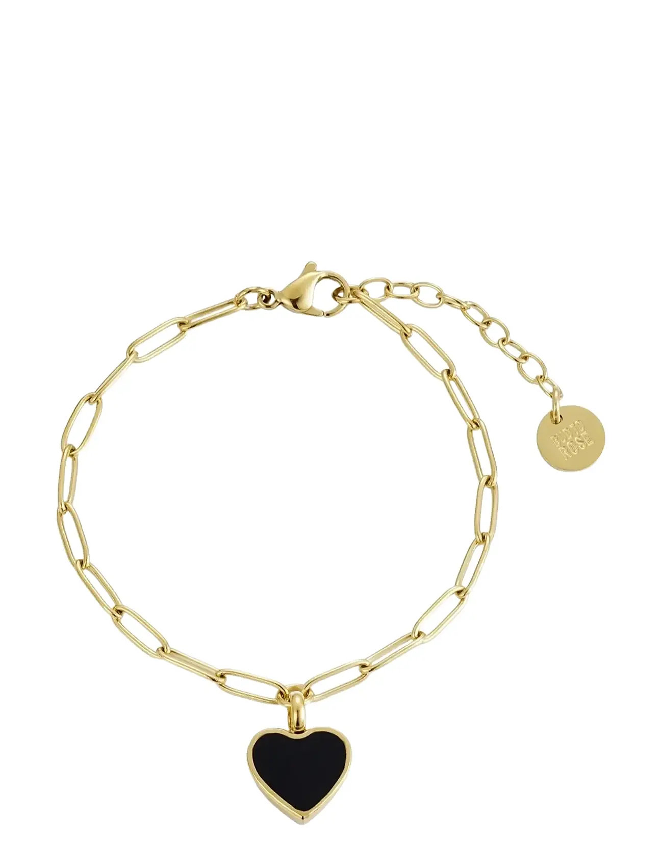 BUD TO ROSE Noble Heart Armband Schwarz/Gold Gold - One Size - Damen