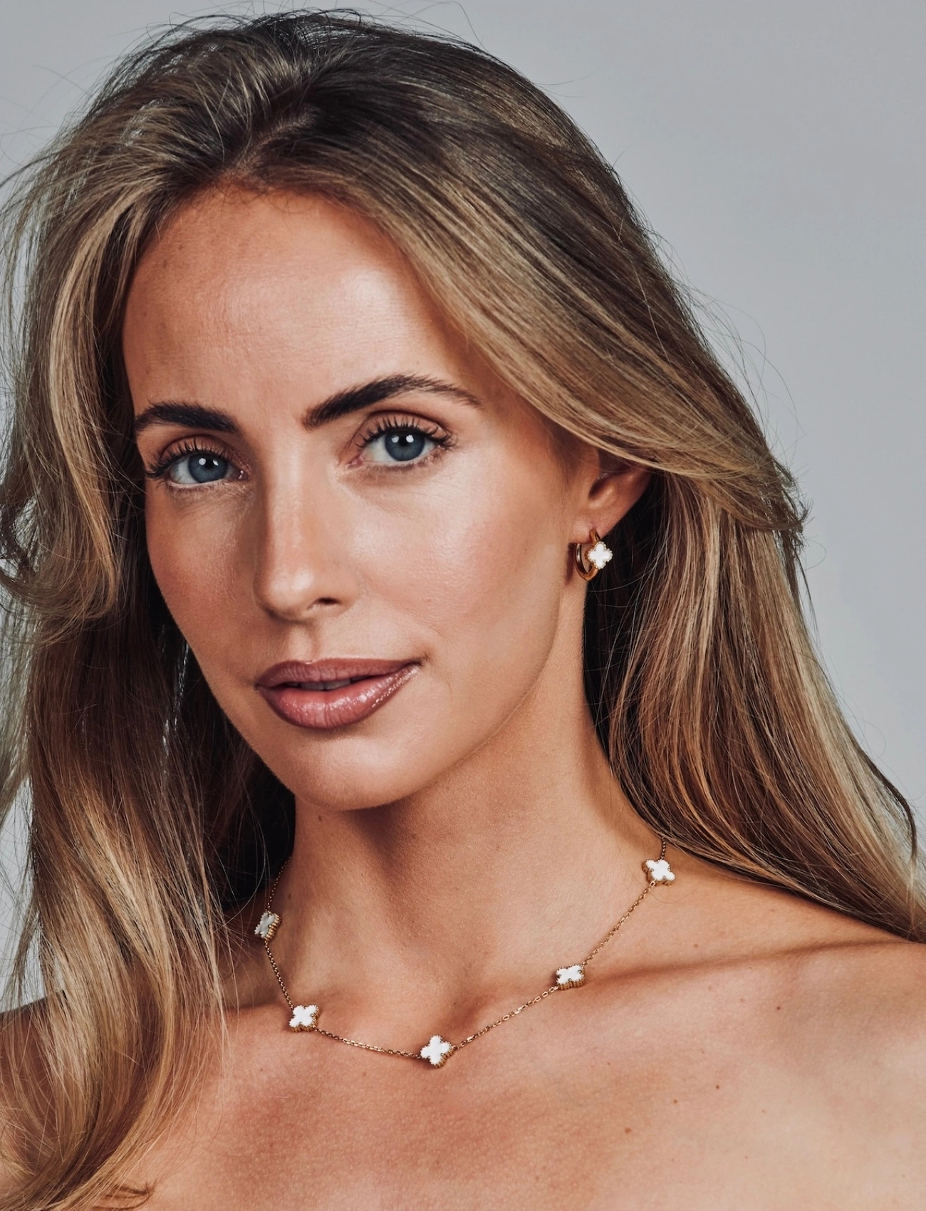 Bud to rose Clover Multi Necklace White/Silver, One Size, Gold, Halskæder > Kædehalskæder, Dame