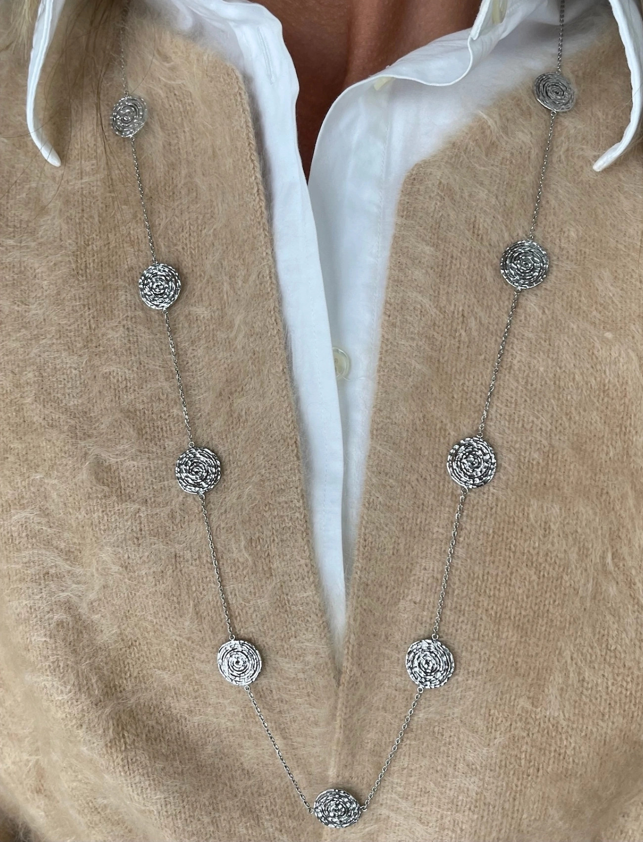 Bud to rose Ray Multi Long Necklace Silver, One Size, Silver, Halskæder > Statement-Halskæder, Dame