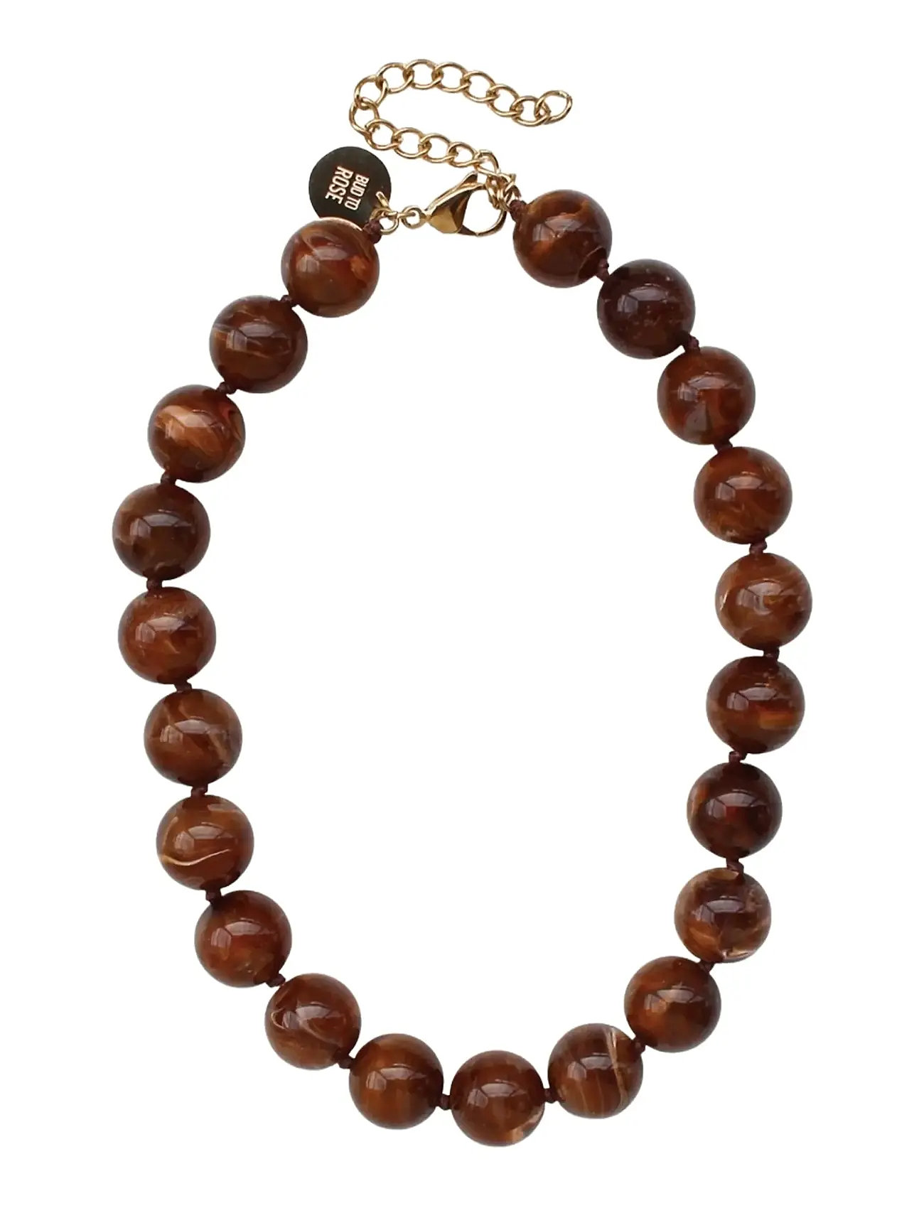 Bud to rose Velvet Resin Necklace Brown, One Size, Brown, Halskæder > Perlehalskæder, Dame