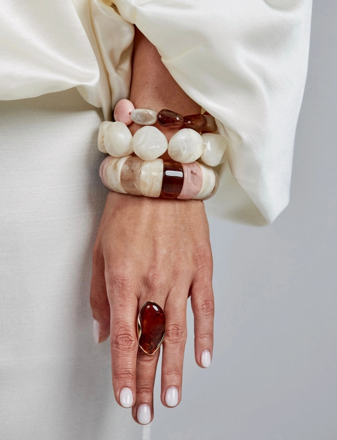 Bud to rose Prisma Resin Bracelet Pink, One Size, Brown, Armbånd > Perlearmbånd, Dame