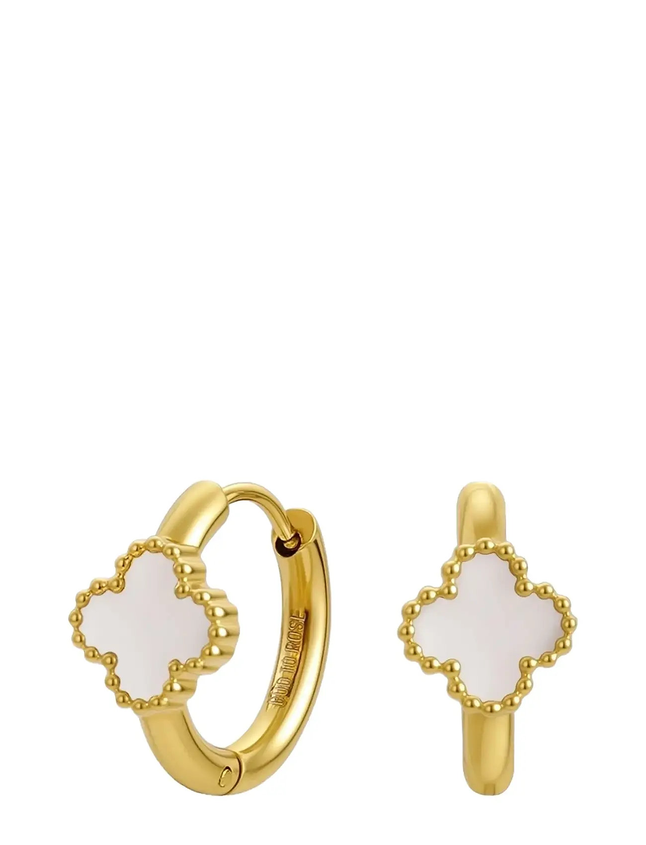 BUD TO ROSE Clover Creole Ohrring Weiß/Gold Gold - One Size - Damen