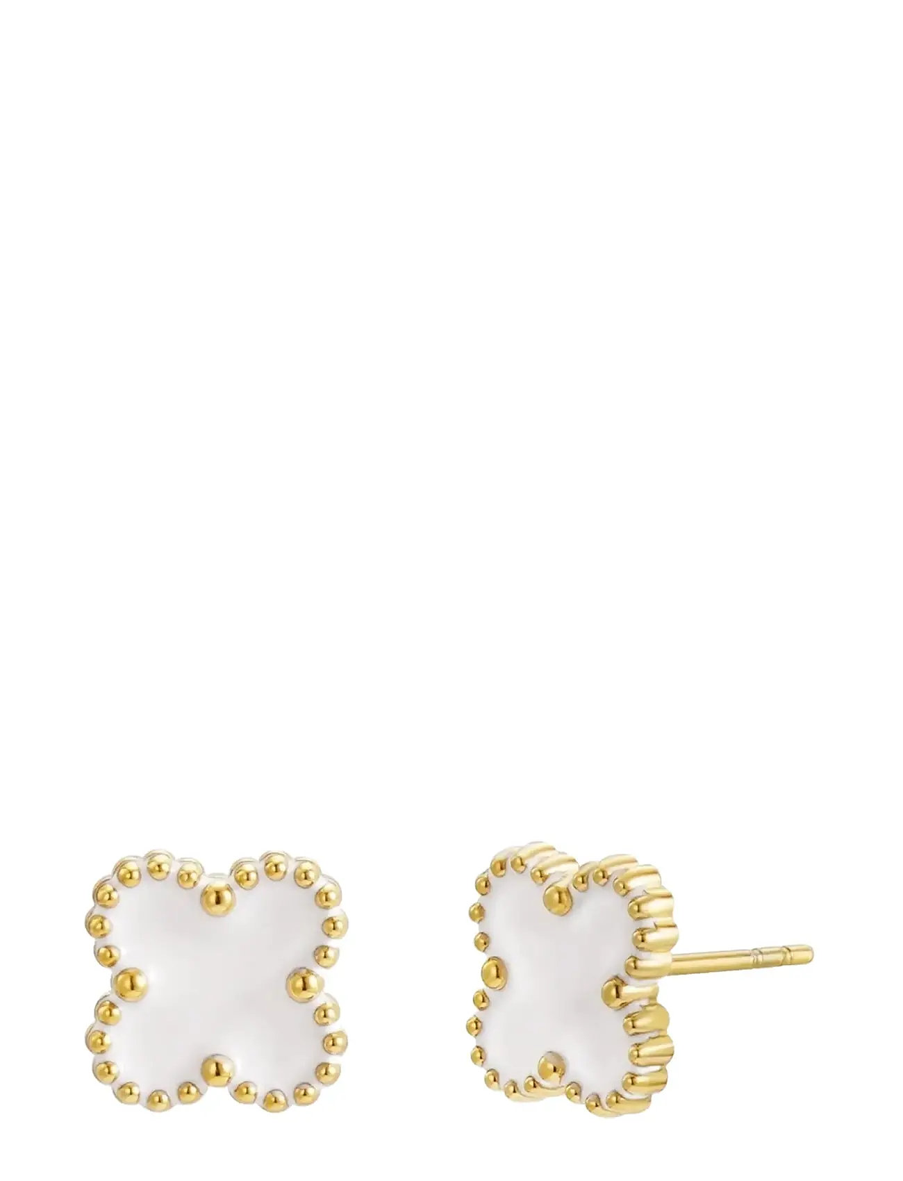 BUD TO ROSE Clover Ohrring Weiß/Gold Gold - One Size - Damen